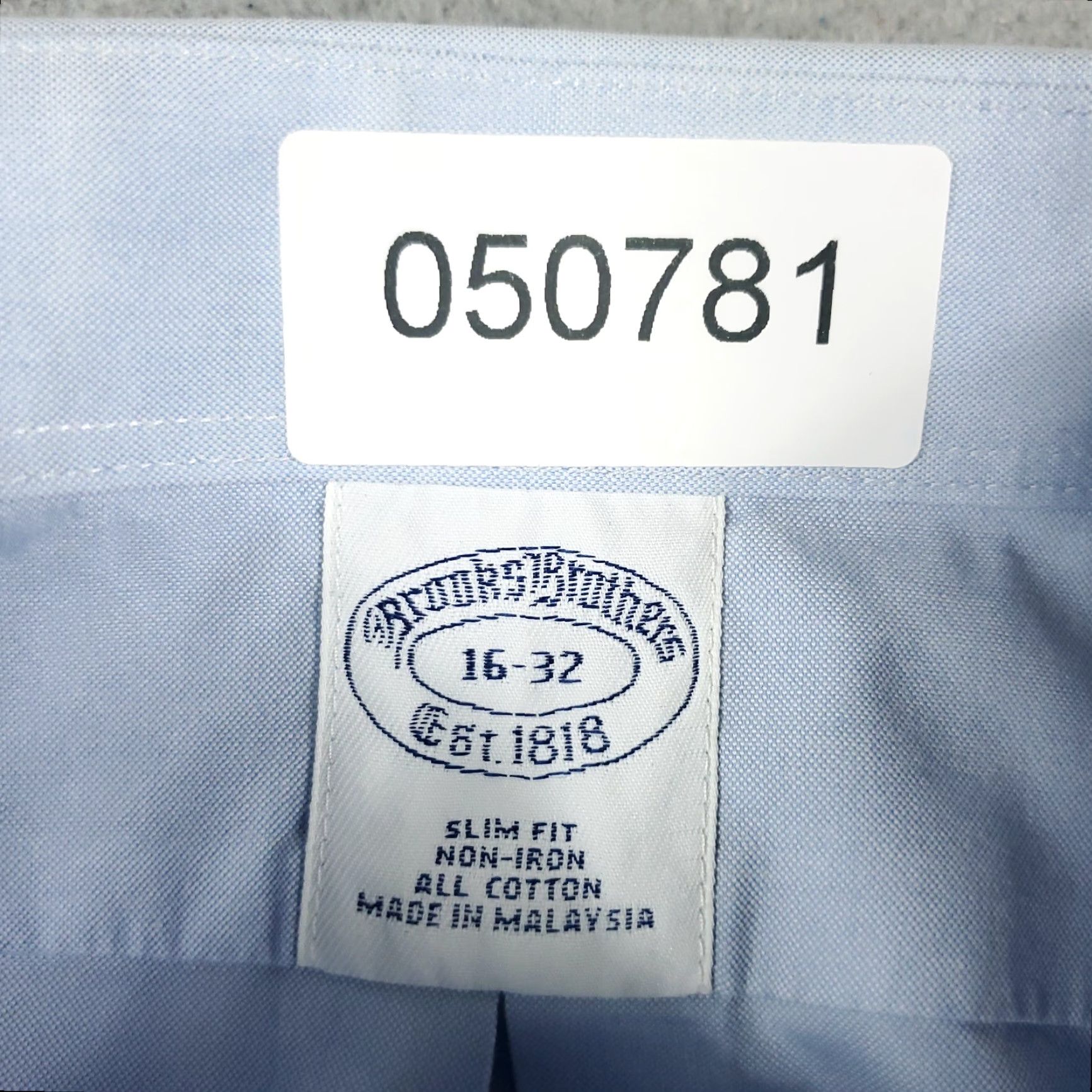 Brooks Brothers Brooks Brothers Dress Shirt Mens Size 16 Blue Slim Fit Button-Up Long Sleeve Cotton Size 42R - 8 Thumbnail