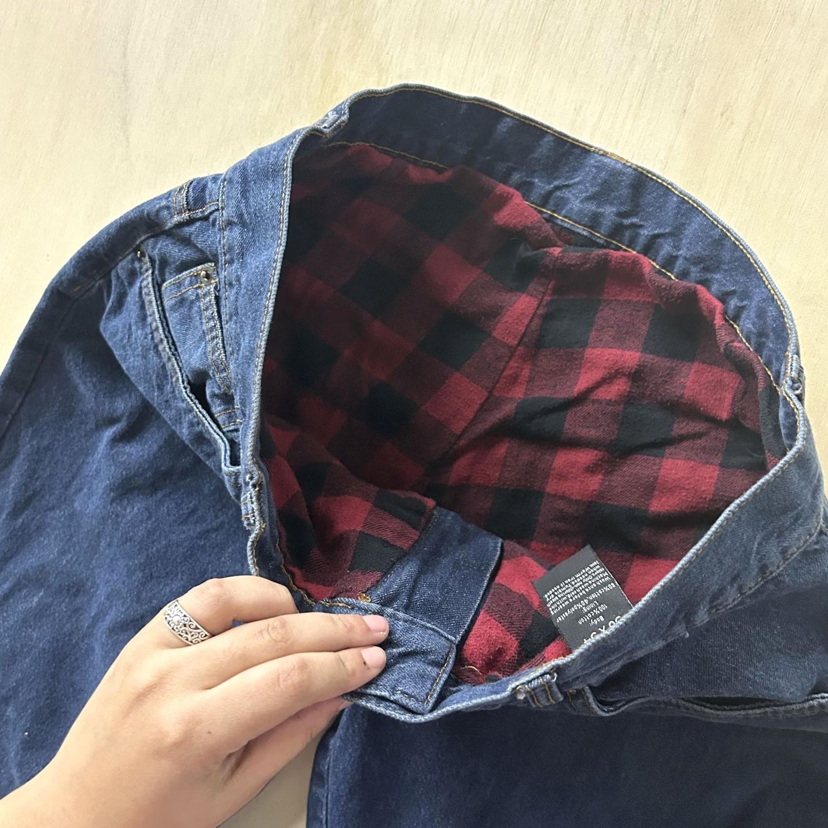 Vintage Adventuridge Jeans Mens 36x34 Blue Flannel Lined Straight Leg Denim Winter Denim Jeans Straight Mens Blue 36x34 Winter Fall 5-Pocket Mens Size US 36 / EU 52 - 3 Thumbnail