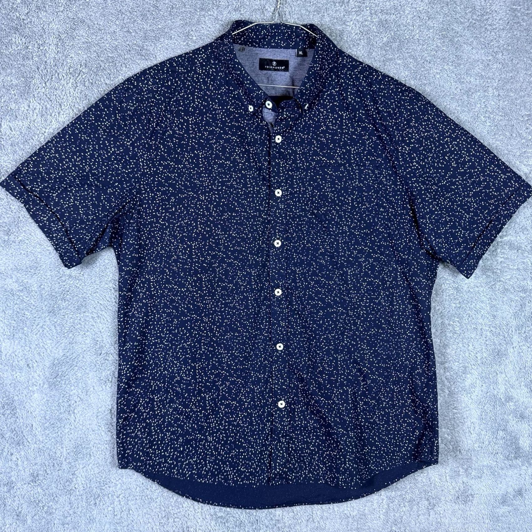 Vintage 7 Diamonds 4-Way Stretch Shirt Mens XL Premium California Stars Geometric Shirt Mens XL Geometric Stars Front Button-Up Shirt - 7 Diamonds Size US XL / EU 56 / 4 - 5 Thumbnail