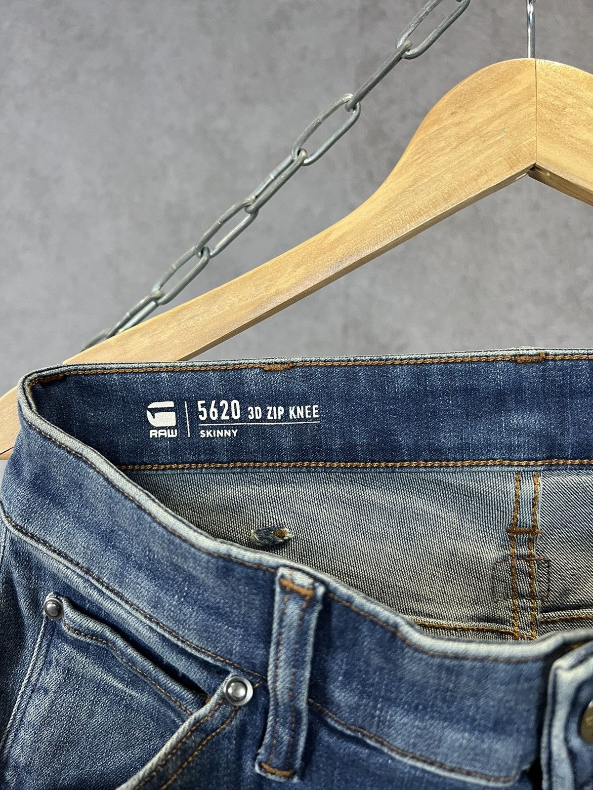 G-Star G Star Raw biker distressed denim jeans Size US 30 / EU 46 - 6 Thumbnail