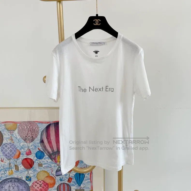 Dior Dior White letter print T-shirt Size S / US 4 / IT 40 - 1 Thumbnail
