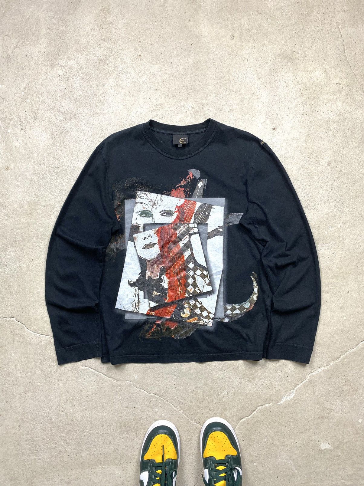 Roberto Cavalli Rare! Vintage Just Cavalli Broken Painting Long Sleeve Size L / US 10 / IT 46 - 1 Thumbnail