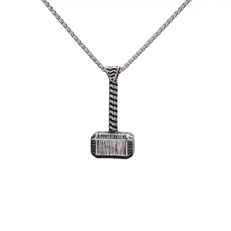 Jewelry × Vintage Thor\\\'s Hammer Stainless Steel Pendant Necklace Size ONE SIZE - 4 Thumbnail