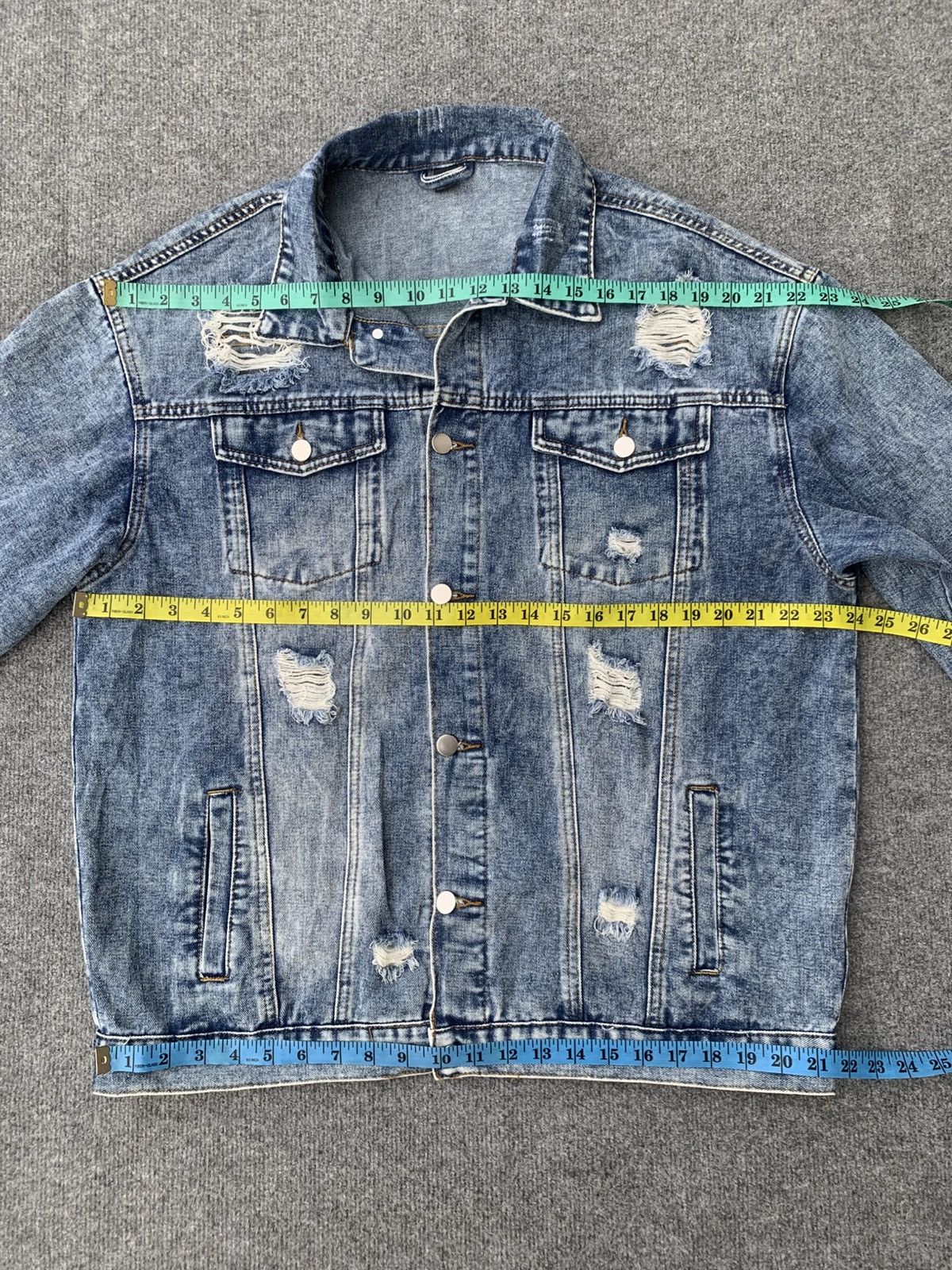 Beauty Beast Distressed Manfinity denim jacket. Size US L / EU 52-54 / 3 - 4 Thumbnail