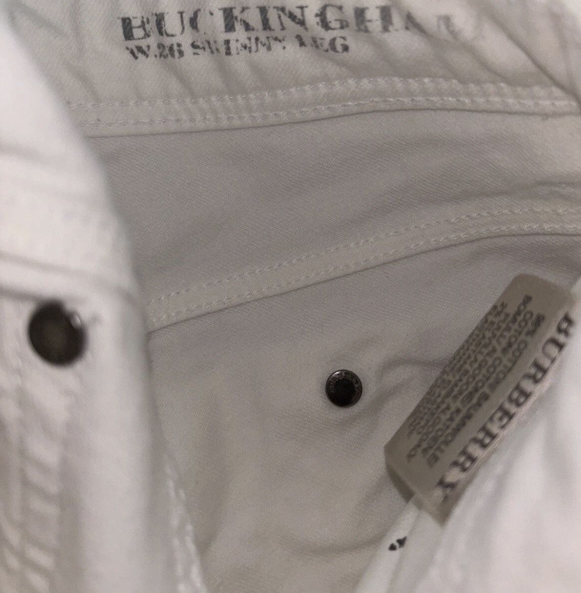 Burberry Burberry Brit Women’s Buckingham Skinny Leg Size 26 White Size 26" / US 2 / IT 38 - 23 Thumbnail