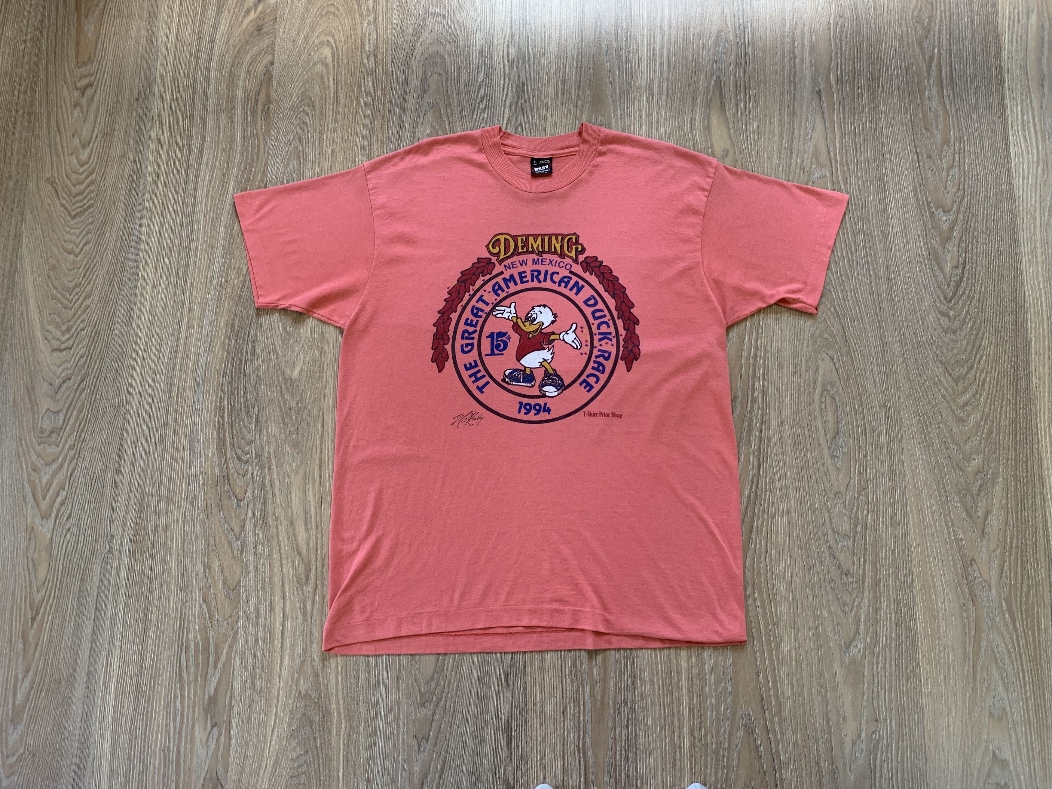 Disney × Fruit Of The Loom × Vintage Rare The Great American Duck Race 1994 T Shirt Size US XL / EU 56 / 4 - 10 Thumbnail