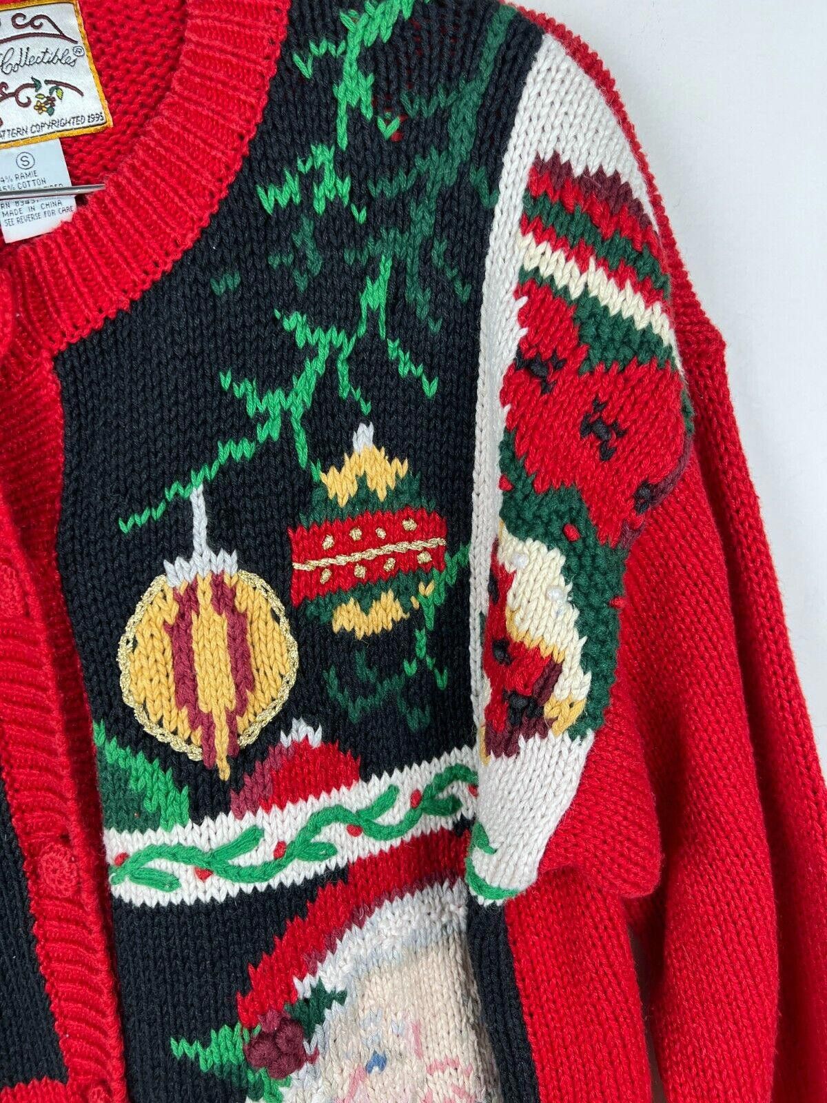 Designer Heirloom Collectibles Women's Red Cardigan Sweater S-M Size M / US 6-8 / IT 42-44 - 8 Thumbnail