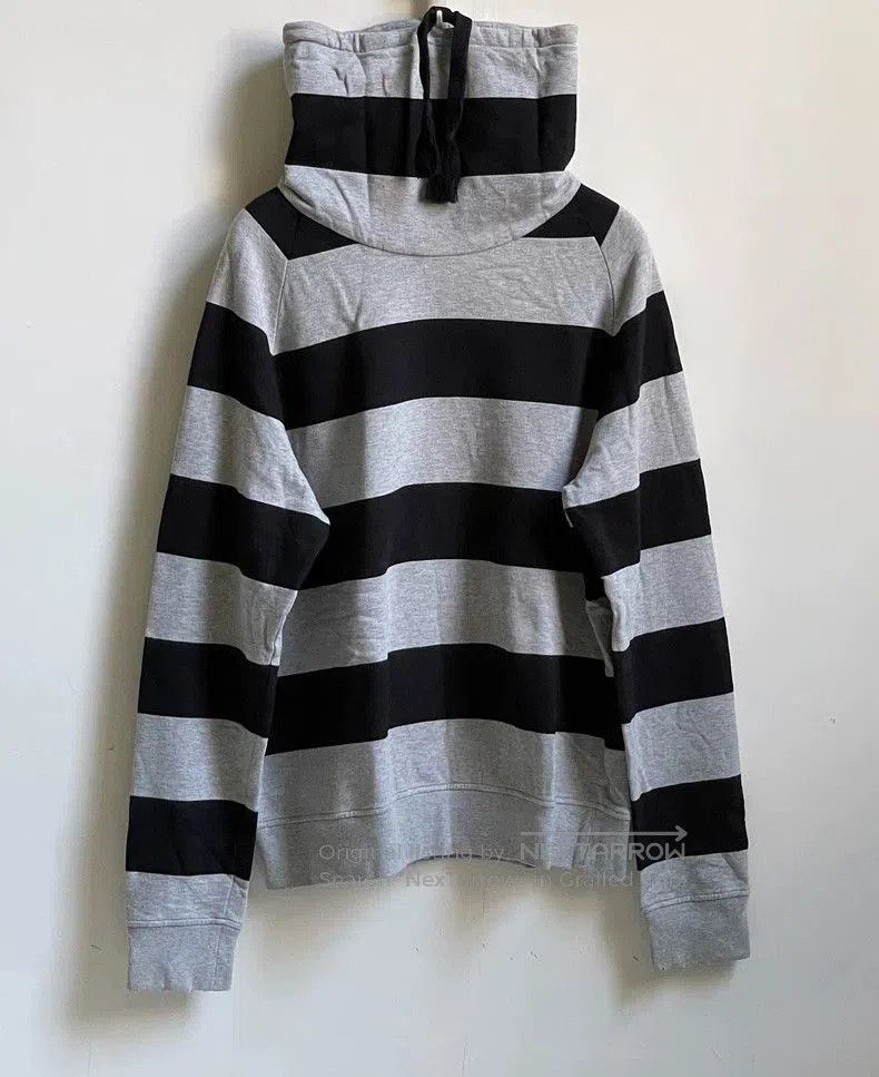 Saint Laurent Striped Mock Neck Hoodie.