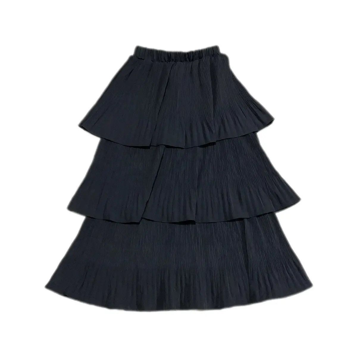 Japanese Brand × Pleats Please Issey Miyake ♟️ Japanese Asymmetrical Ruffled Triple Layer Pleated Skirt Size 22" - 1 Thumbnail