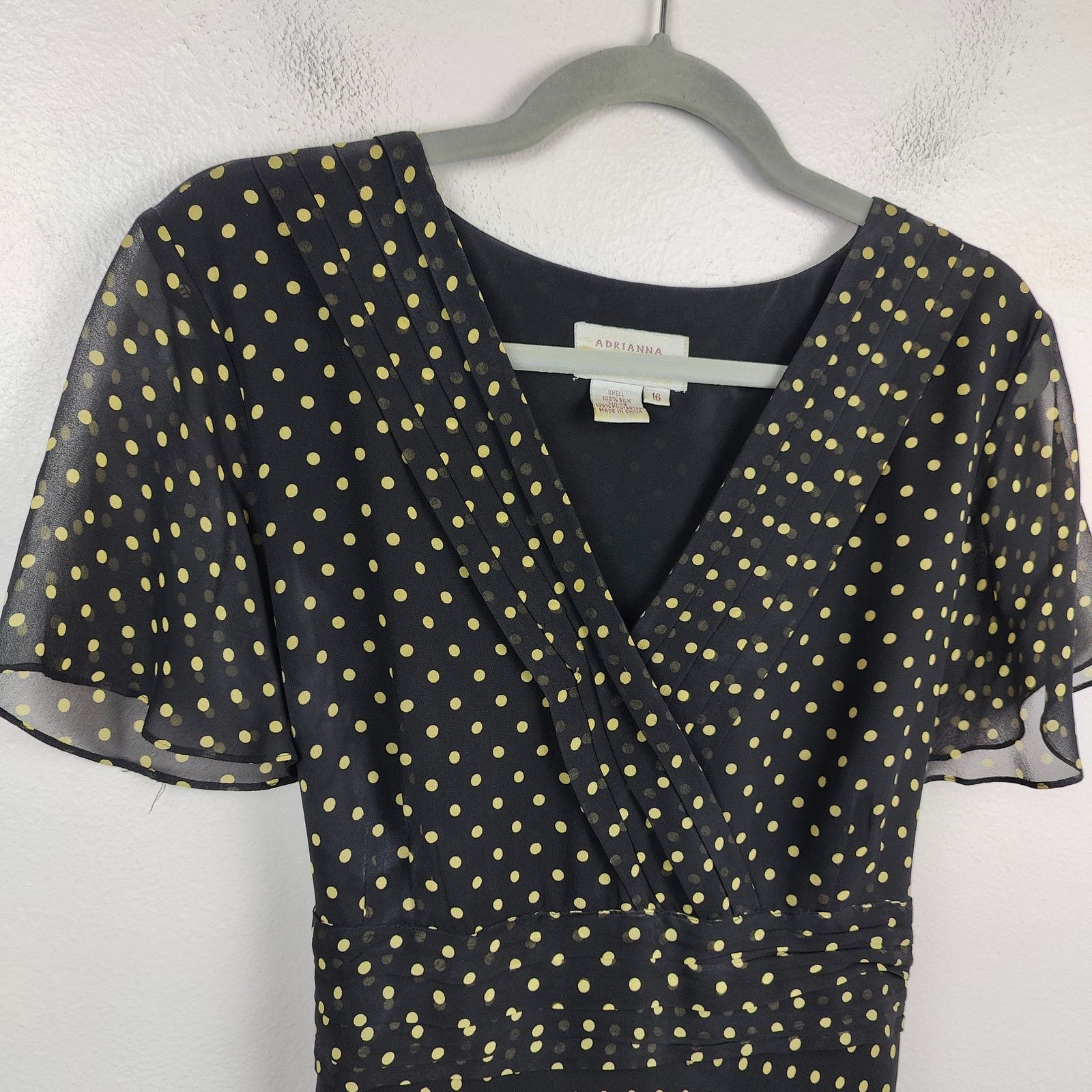 Adrianna Papell Vintage Adrianna Papell Silk Midi Dress Womens 16 Black Size XXL / US 16-18 / IT 52-54 - 2 Thumbnail