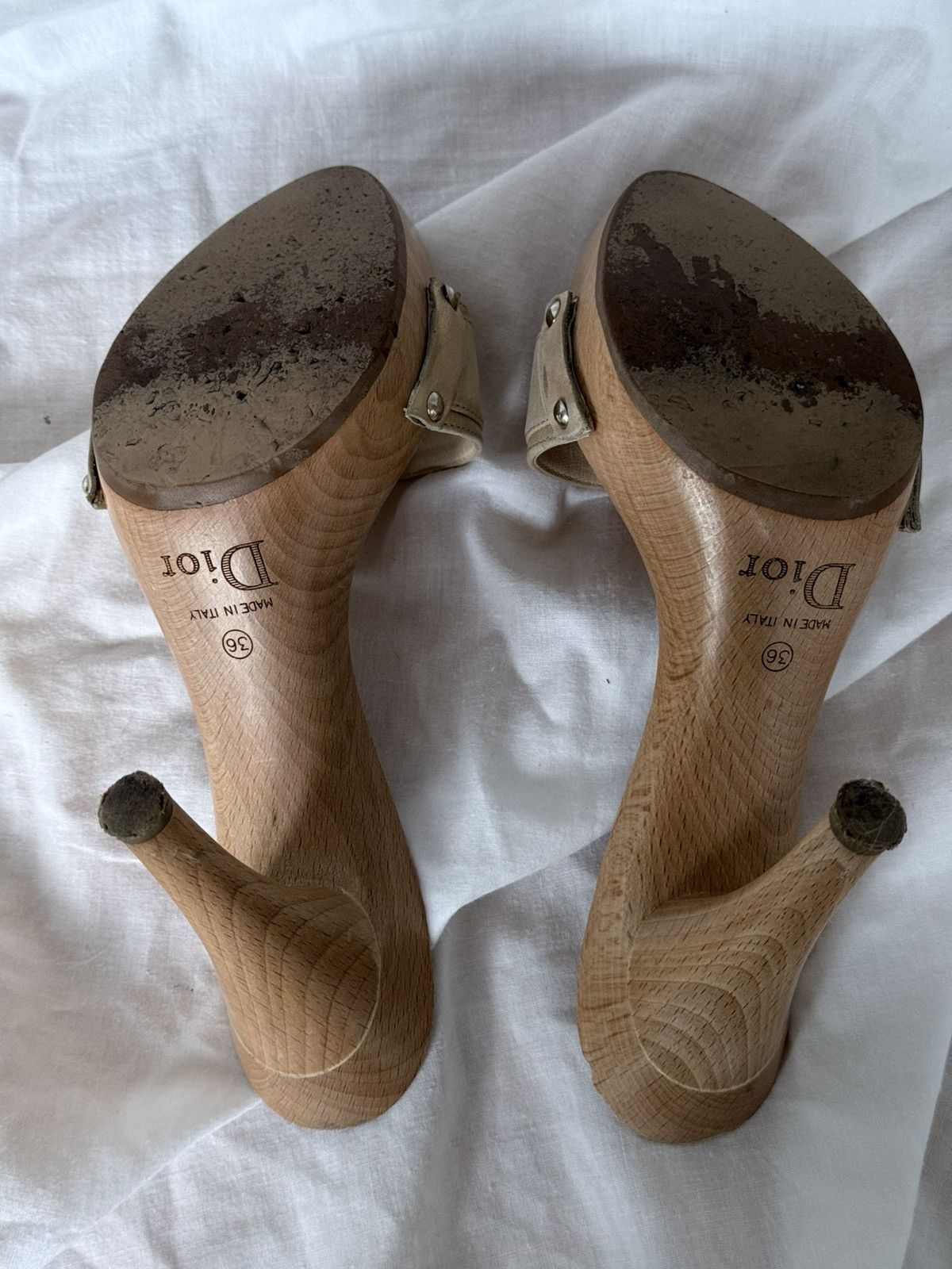 Dior Christian Dior Gold/Wood Clogs Sandals Mules Size US 6 / IT 36 - 10 Thumbnail