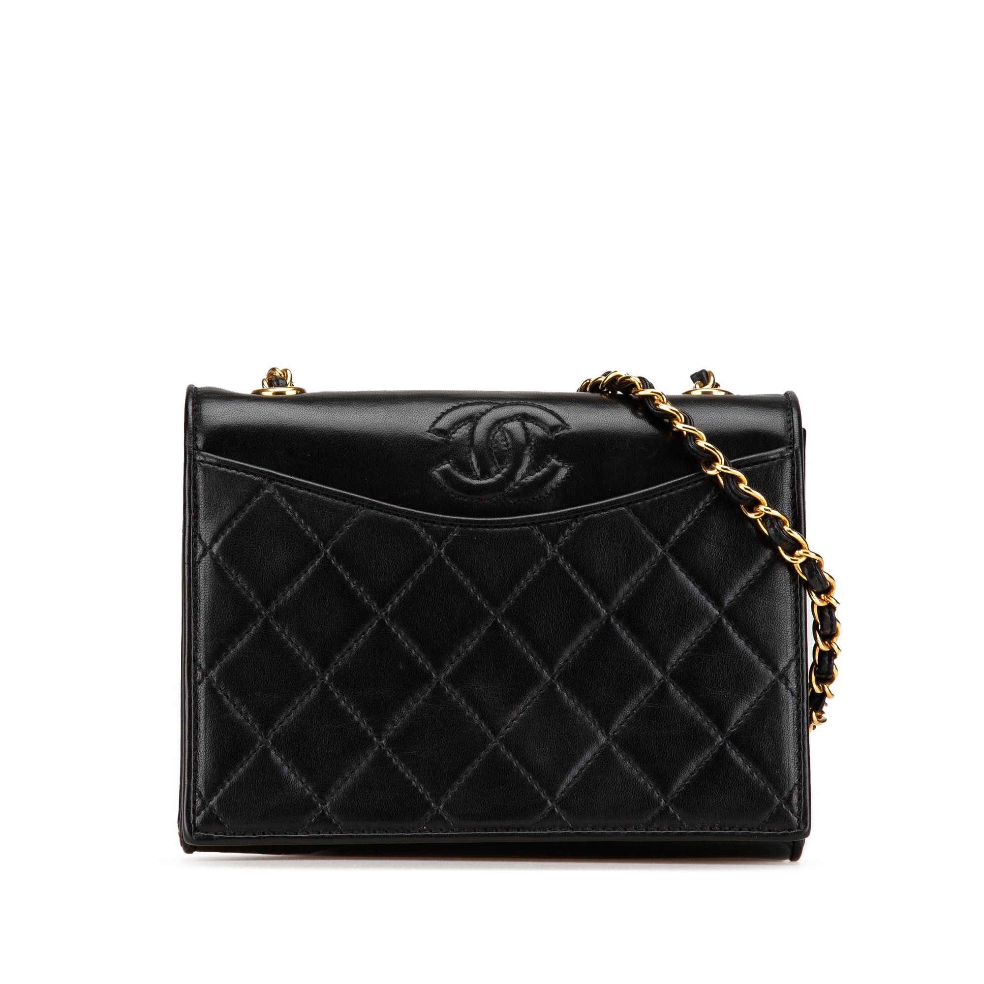 Chanel Chanel CC Quilted Lambskin Full Flap Crossbody Black Size ONE SIZE - 1 Thumbnail