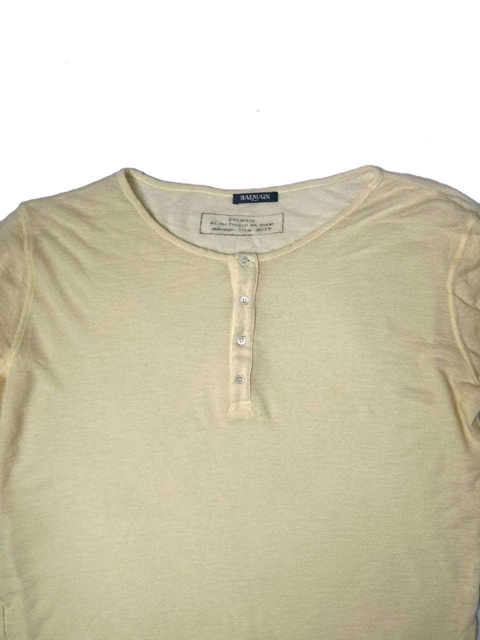 Balmain Balmain FW15 Henley Wool ShortSleeve T-Shirt Size US XL / EU 56 / 4 - 3 Thumbnail