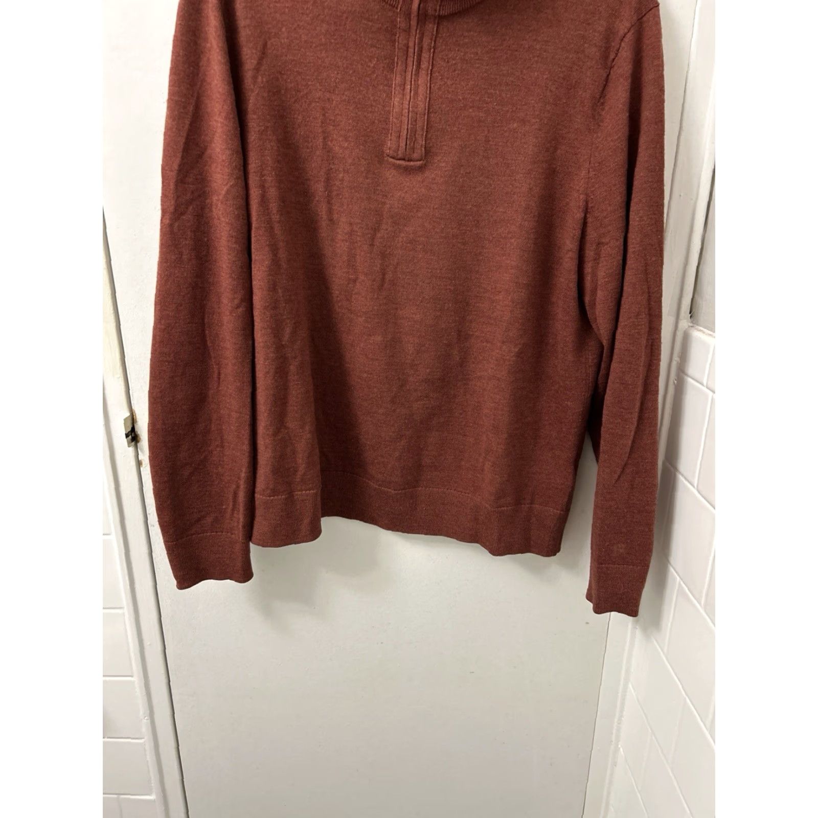 Banana Republic Banana Republic Sweater Mens Medium Orange Baruffa 100% Merino Wool 1/4 Zip L/S Size US M / EU 48-50 / 2 - 3 Thumbnail