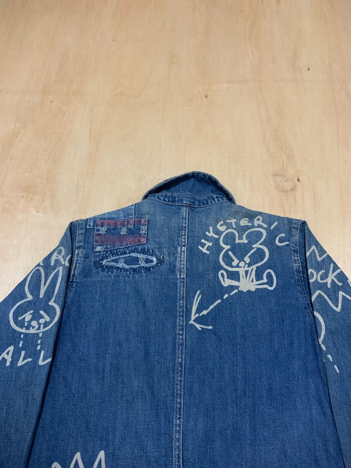 Hysteric Glamour × Japanese Brand Vintage Hysteric Glamour Distressed Denim Jakcet Size ONE SIZE - 4 Thumbnail