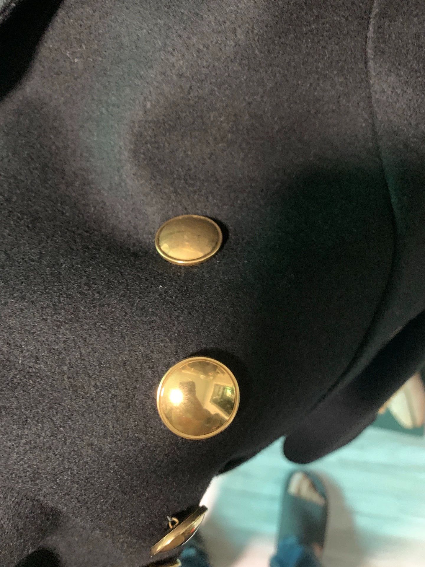Celine CELINE by Hedi black double gold button 48 wool long blazer Size 48R - 8 Thumbnail