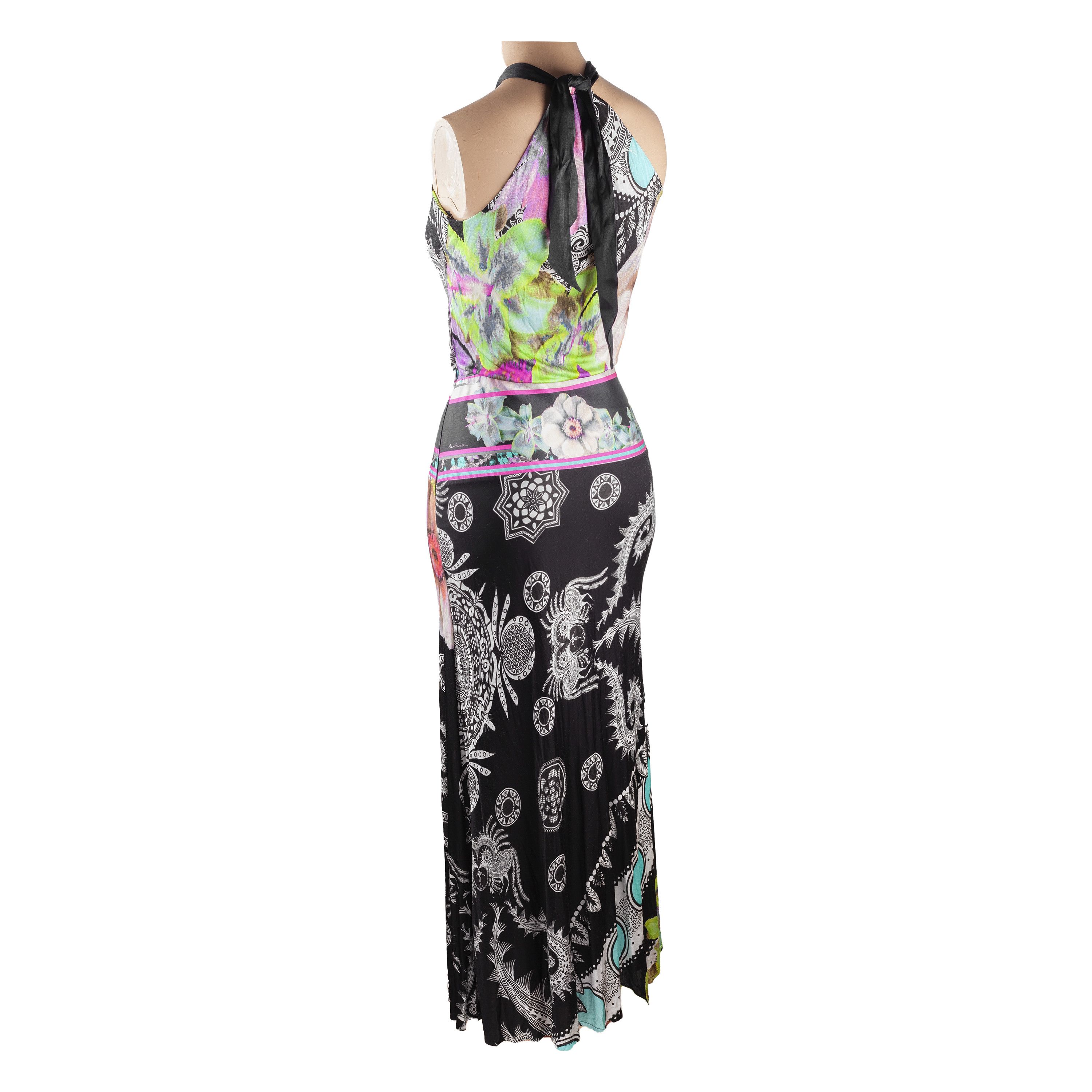 Roberto Cavalli Roberto Cavalli Vintage Floral Flowy Halter Maxi Dress (S) Size S / US 4 / IT 40 - 4 Thumbnail