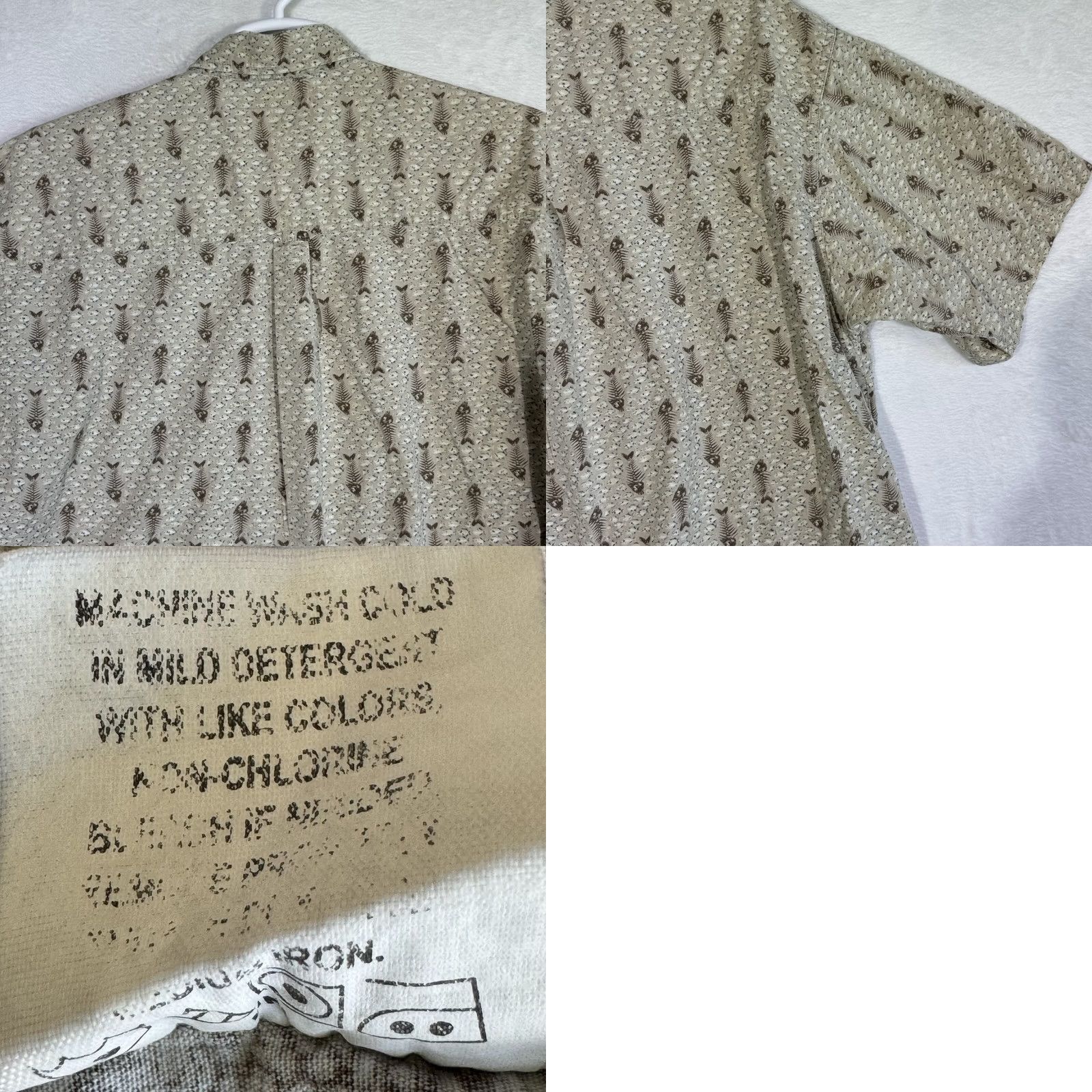 Vintage Columbia Men's XL Brown Fish Skull Print Short Sleeve Button-Down Shirt M592 Size US XL / EU 56 / 4 - 9 Thumbnail