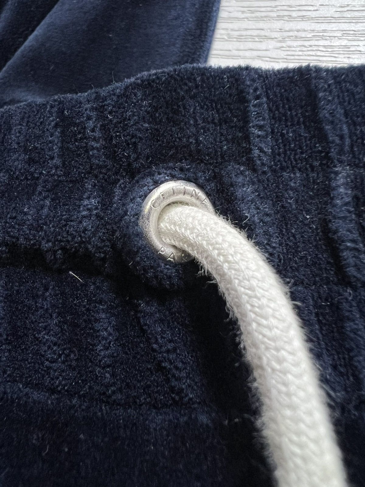 Celine Celine - Triomphe Logo Embroidered Velour Trackpants Size US 30 / EU 46 - 15 Thumbnail