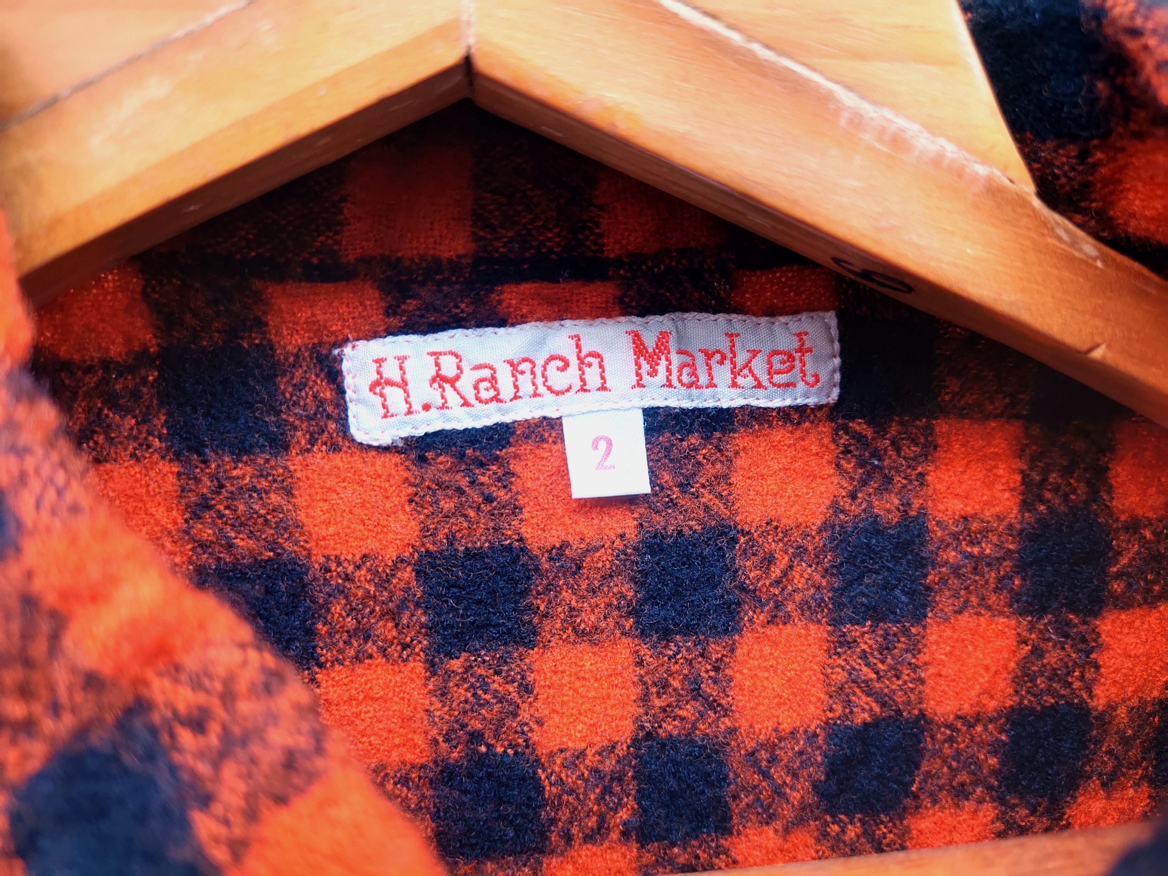 HOLLYWOOD RANCH MARKET (S249) HRM Hollywood Ranch Market Orange Buffalo Plaid Shirt Size XS / US 0-2 / IT 36-38 - 3 Thumbnail