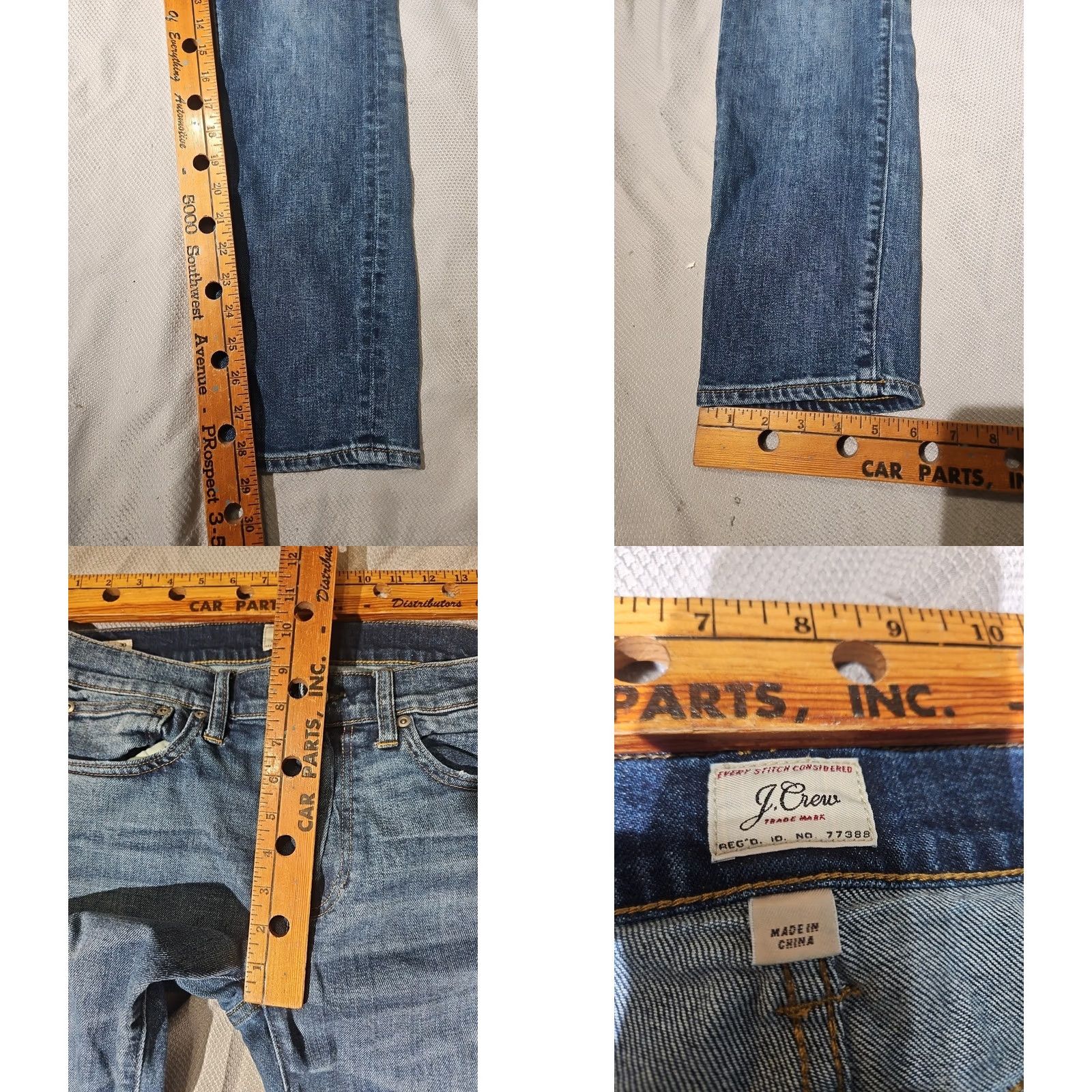 J.Crew J.CREW Jeans Men 33x30 Blue Stretch Kurabo Japanese Denim Casual Whisker Pants Slim Fit 5-Pocket Men’s Blue Jeans Size US 33 - 8 Thumbnail