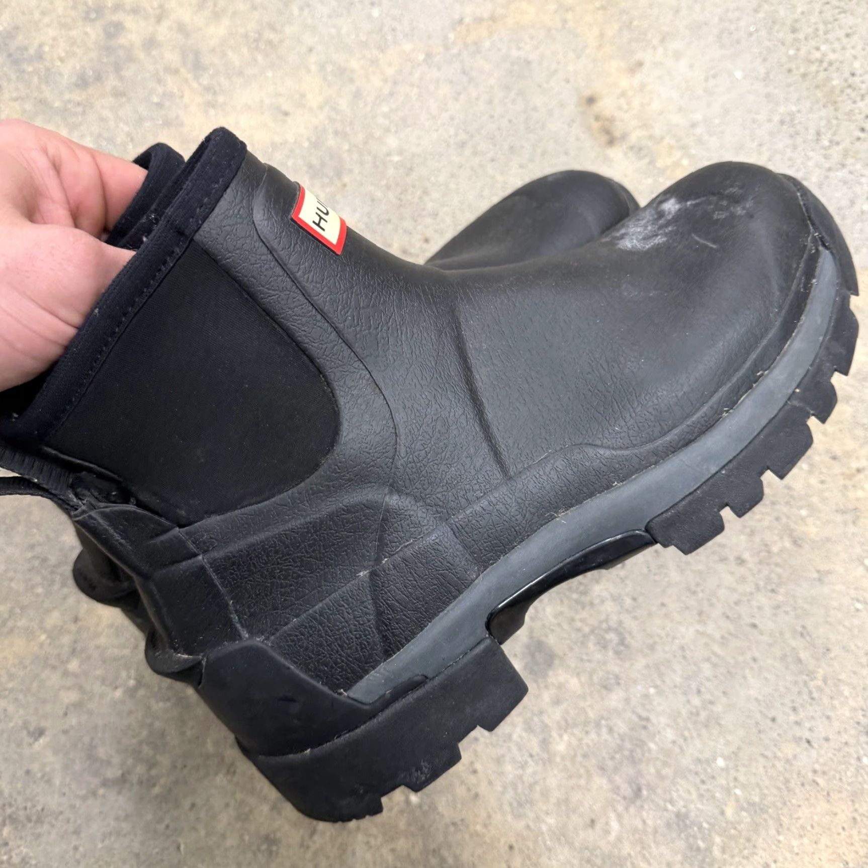 Hunter Hunter Original Field Balmoral Chelsea Rain Boot Womens Size 8 Black RIP TEAR Waterproof Rubber Outdoor Fall Winter Spring Chelsea Boot (Pre-owned) Size US 6 / IT 36 - 4 Thumbnail