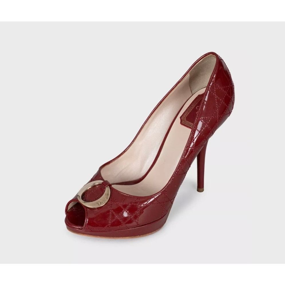 Dior Christian Dior Red Patent Leather Heels - Size 38 Size US 7 / IT 37 - 3 Thumbnail