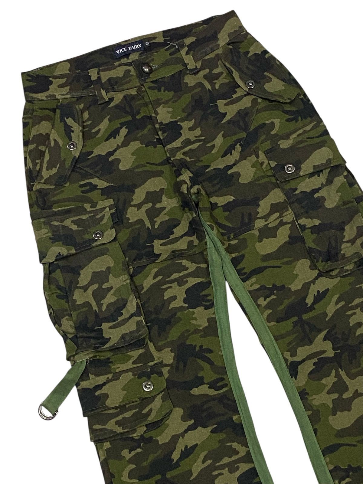 Japanese Brand Vice Fairy Multipocket Stretch Wide Leg Camo Cargo Pants Size US 30 / EU 46 - 4 Thumbnail