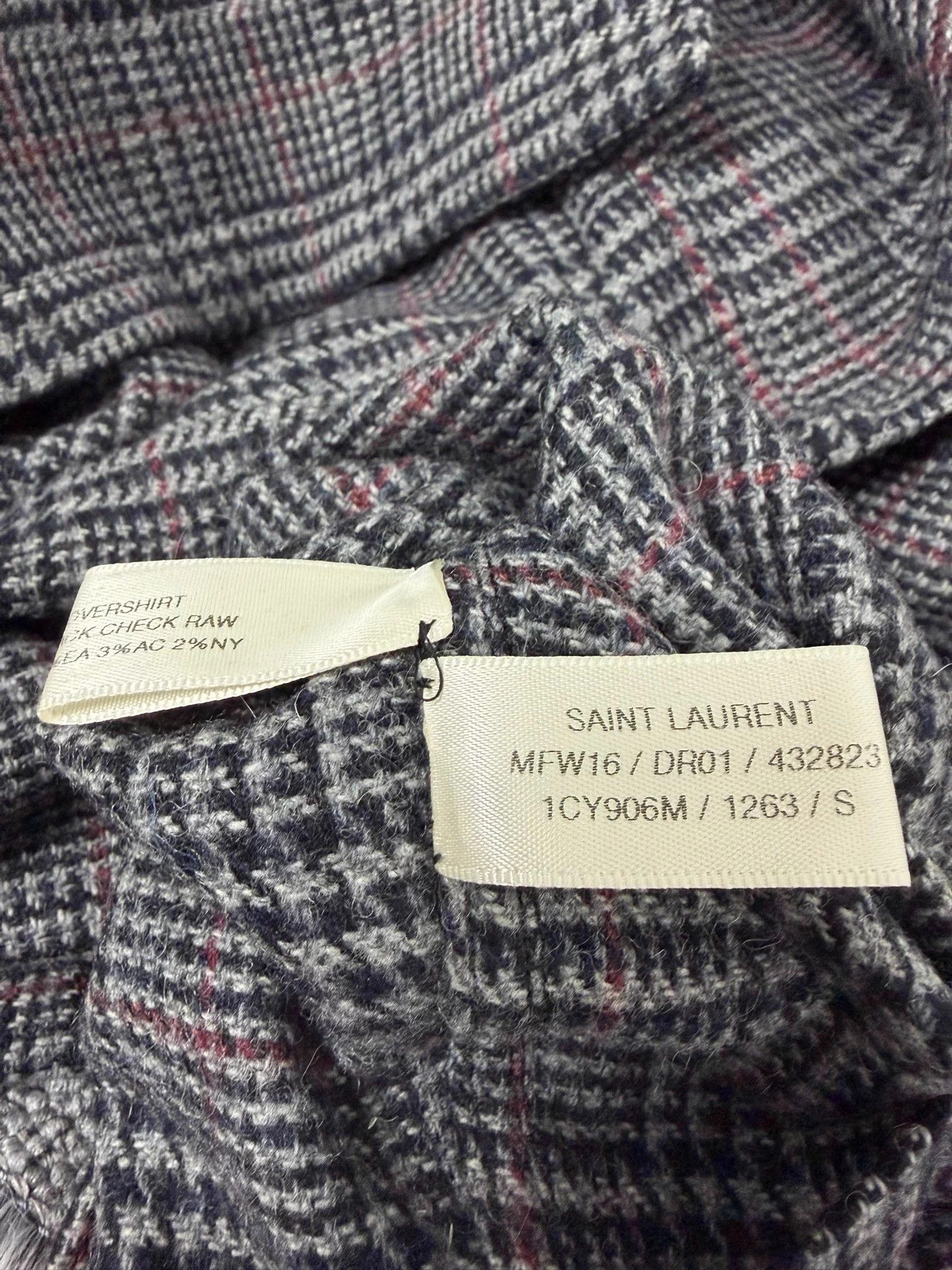 Saint Laurent Paris SLP 16FW Hedi POW Check Wool Overshirt Sample S Size US S / EU 44-46 / 1 - 6 Thumbnail