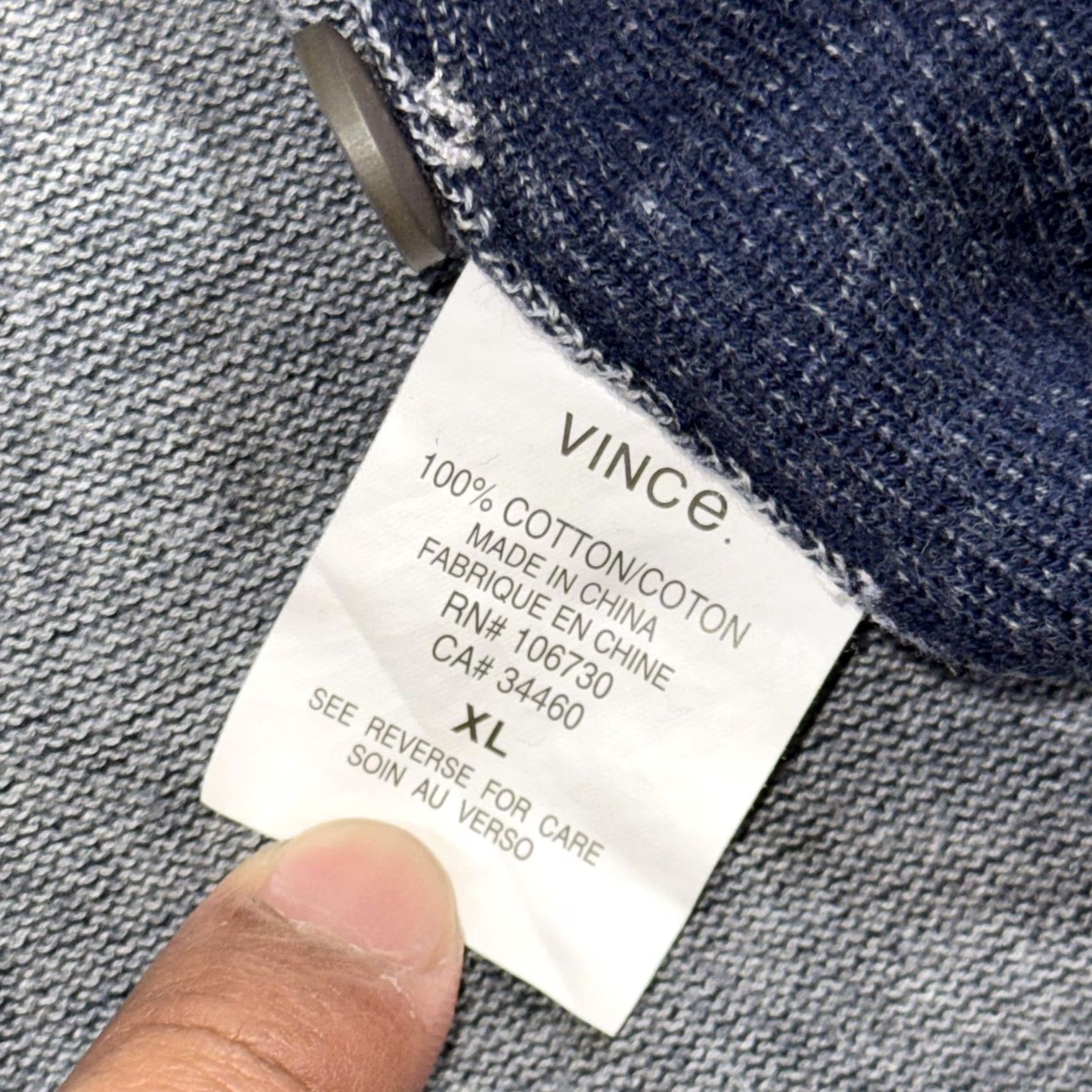 Vince Vince Hoodie Sweatshirt Mens XL Blue Knit Henley Pullover Lightweight Casual Size US XL / EU 56 / 4 - 4 Thumbnail
