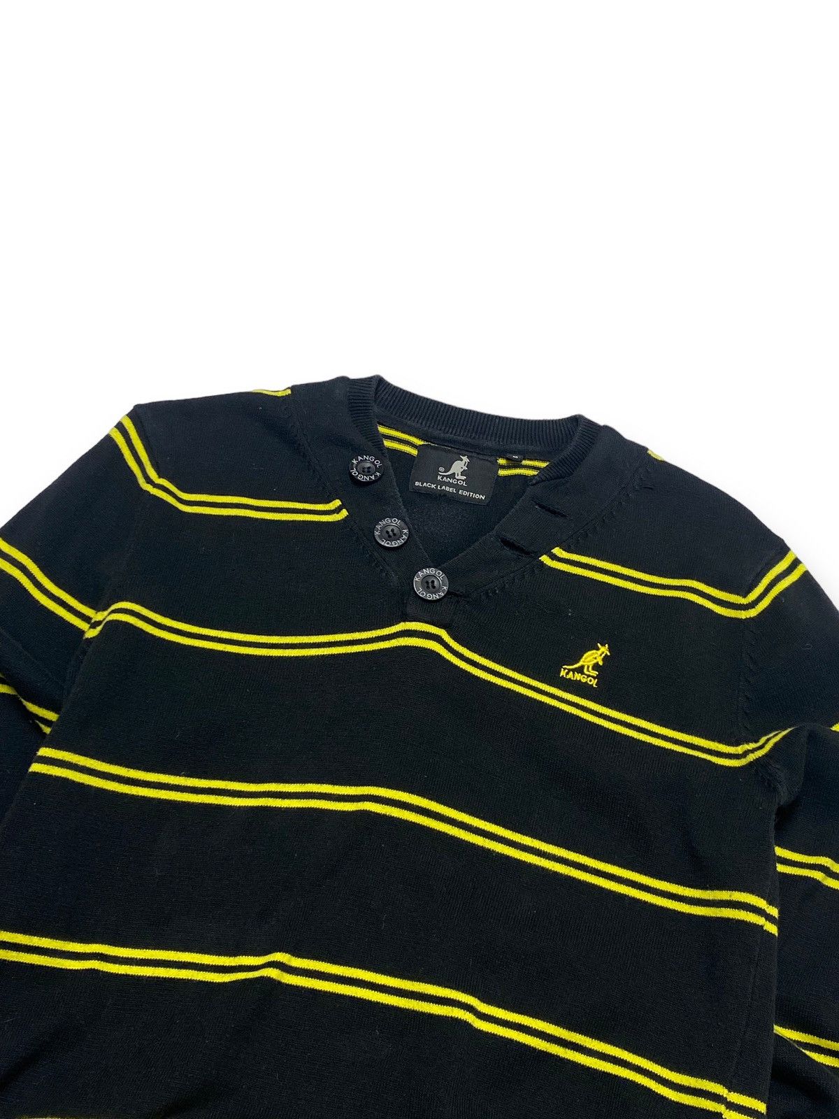 Kangol Vintage KANGOL Black Yellow Striped Sweatshirt Size US S / EU 44-46 / 1 - 2 Thumbnail
