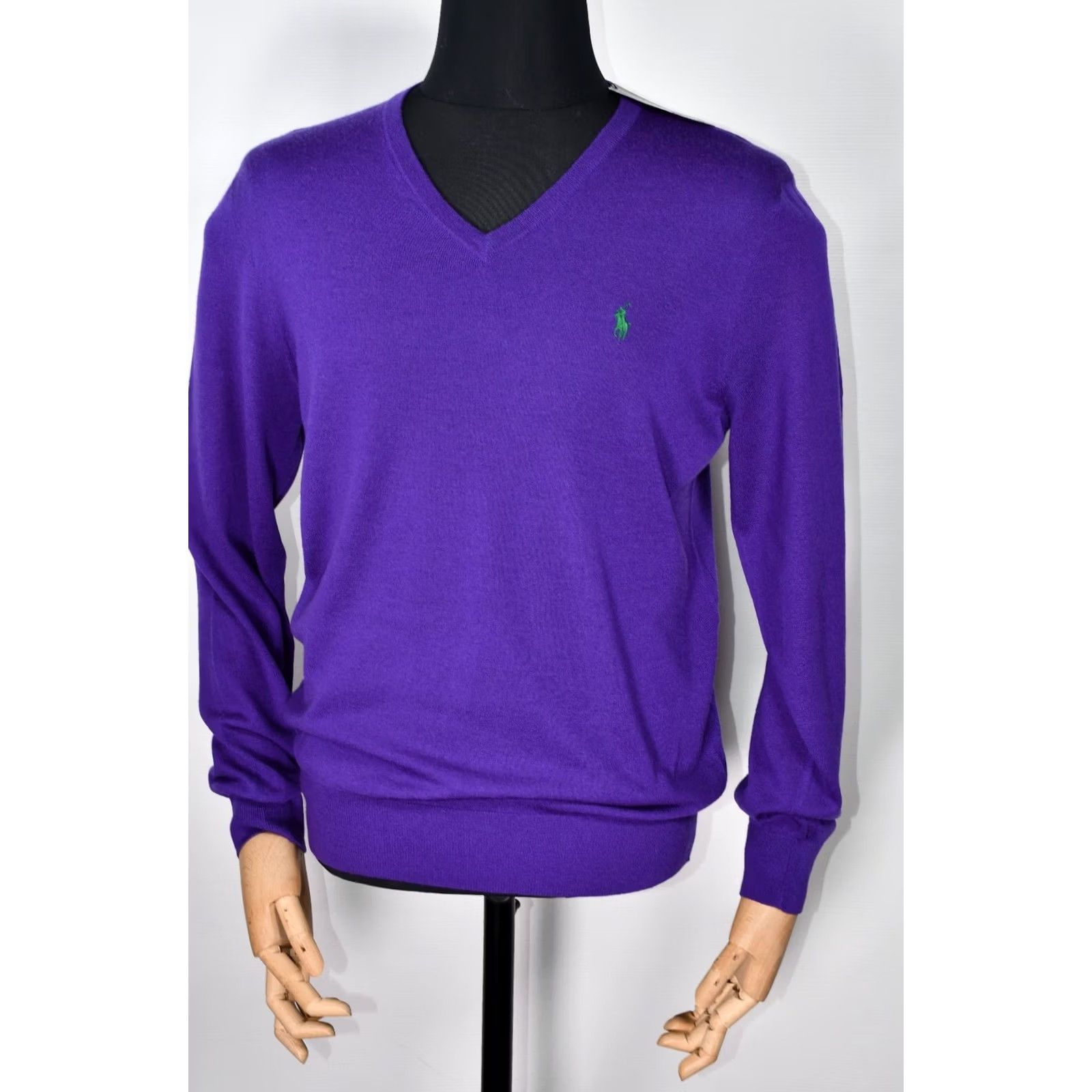 Polo Ralph Lauren Polo Ralph Lauren Sweater Shirt V-Neck Slim Wool L Purple Men Regular Size L Size US L / EU 52-54 / 3 - 2 Thumbnail