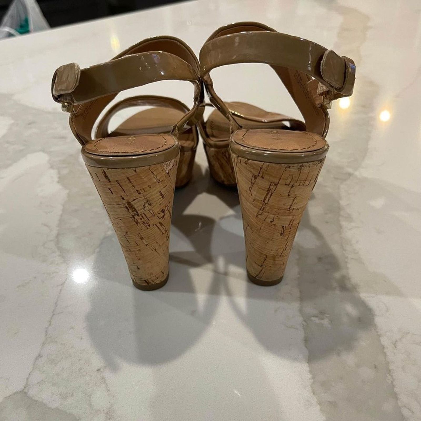 Franco Sarto Franco Sarto Nude Cork Block Heels Strappy Ankle Women's 6.5 Size US 6.5 / IT 36.5 - 4 Thumbnail