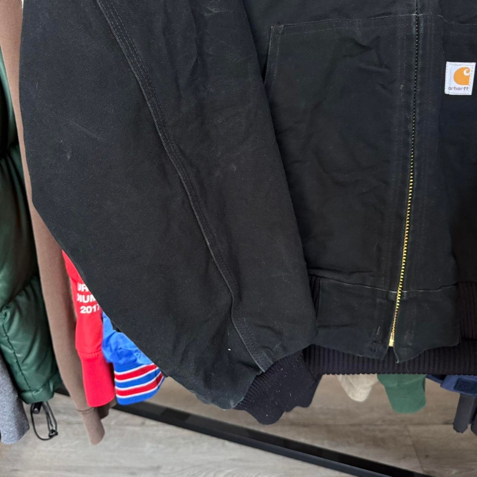 Carhartt Vintage 2005 Carhartt J130 Hooded Jacket Black Great Wear Size US XXL / EU 58 / 5 - 4 Thumbnail