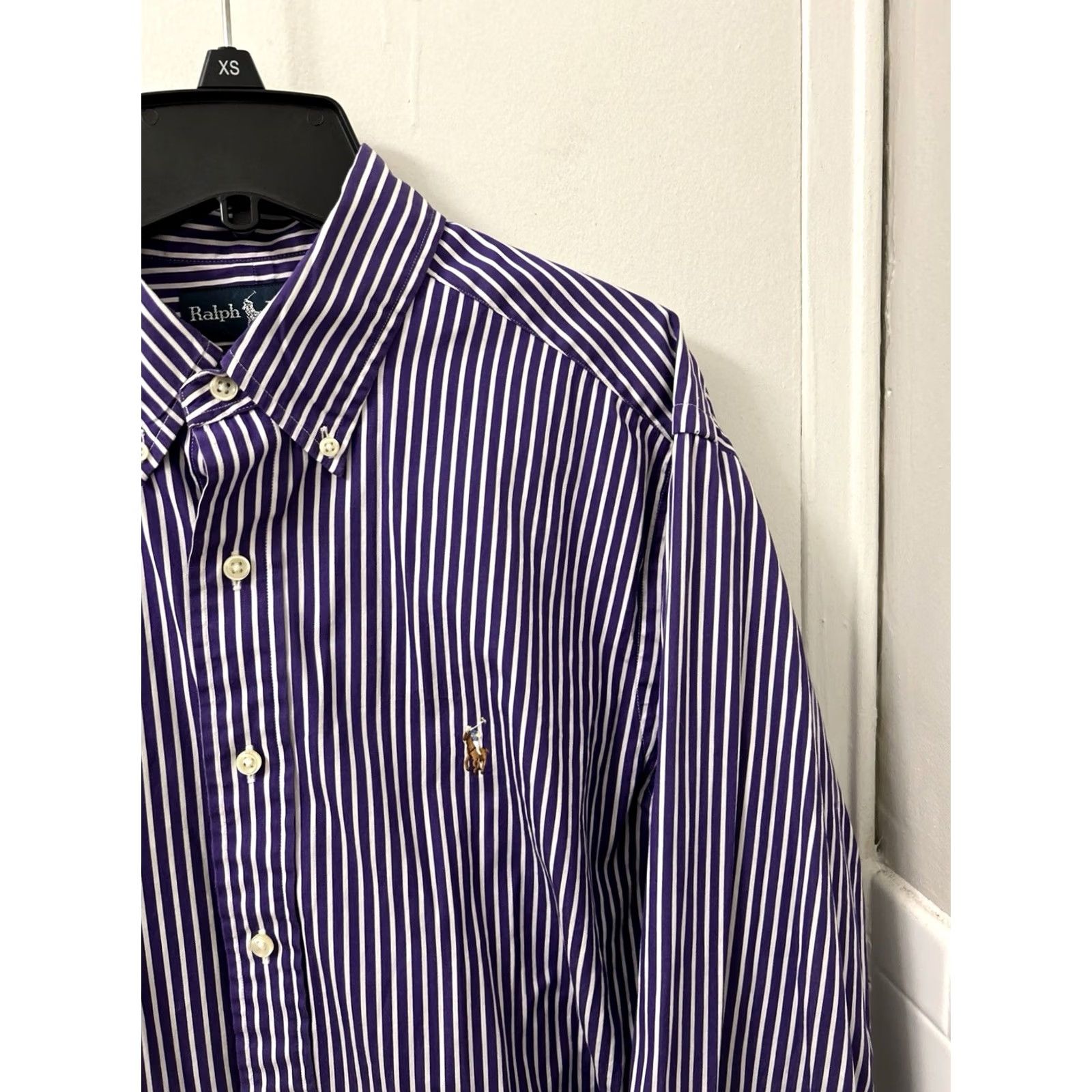 Ralph Lauren VINTAGE Ralph Lauren Shirt Mens L Purple White Striped Oxford Classic Button-Down Size US L / EU 52-54 / 3 - 4 Thumbnail
