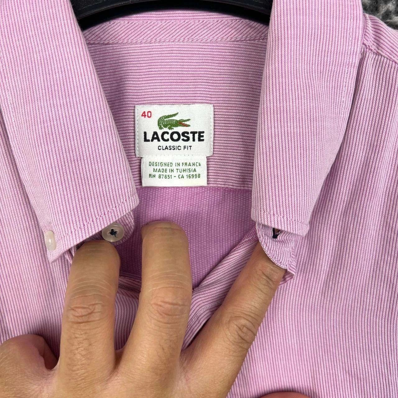 Lacoste Lacoste Button Down Shirt Men 40 Classic Fit Striped Cotton Size US XXS / EU 40 - 5 Thumbnail