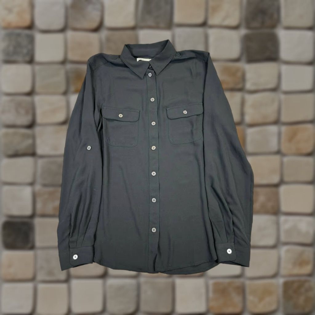 Loft Loft Shirt Womens Small Black Button Up Size S / US 4 / IT 40 - 1 Thumbnail