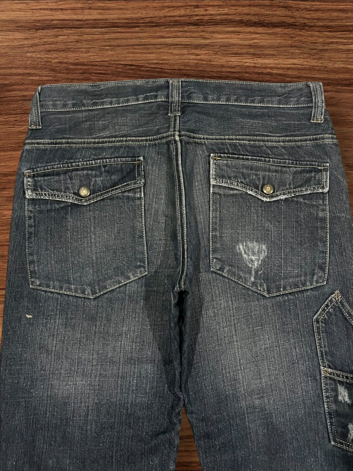 Japanese Brand × Le Grande Bleu (L.G.B.) × Tornado Mart Vintage Japanese Double Knee Multi Pocket Distressed Jeans Size US 31 - 6 Thumbnail