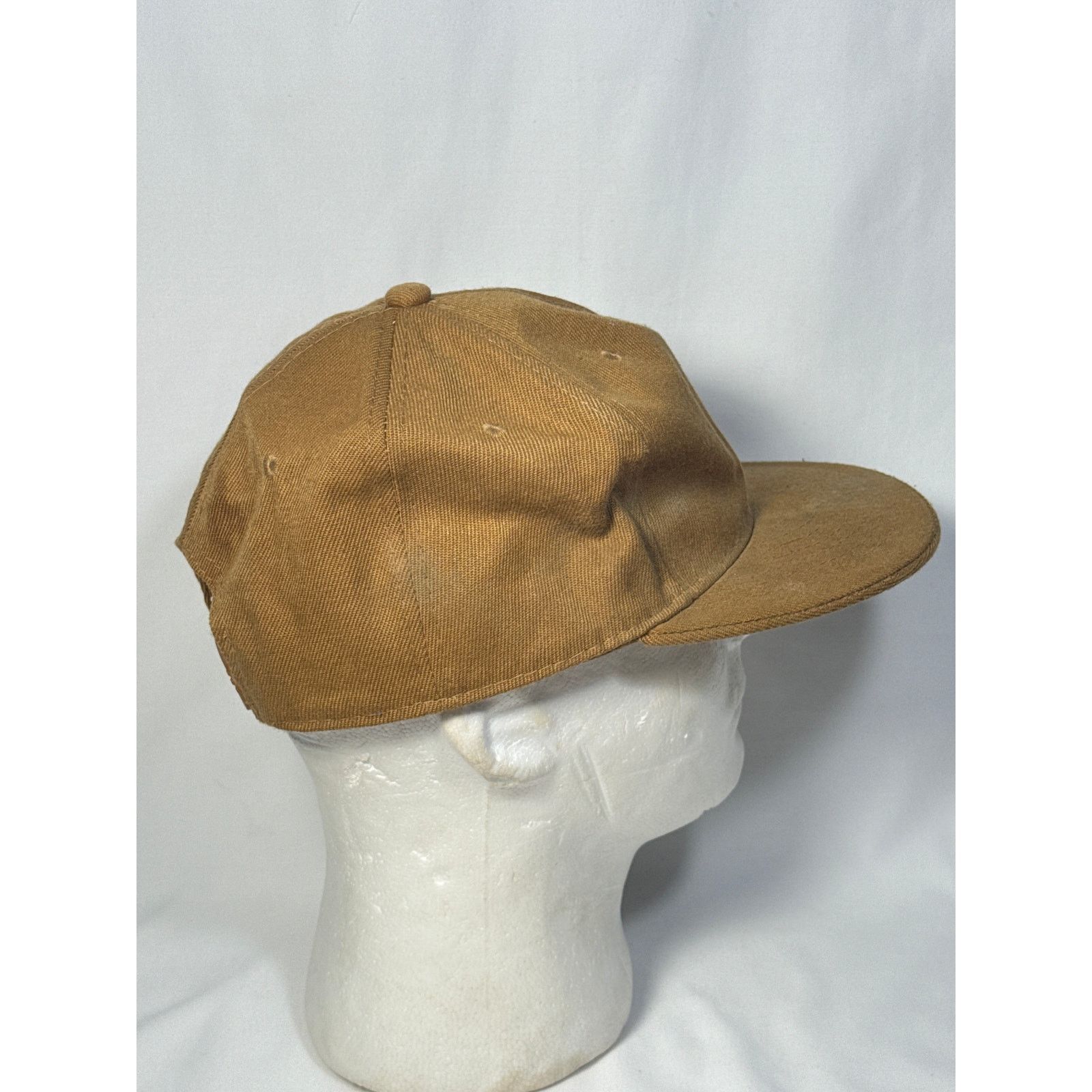 Other Vintage Brown Canvas Hunting Hat Short Brim Welder Cap USA Size ONE SIZE - 4 Thumbnail