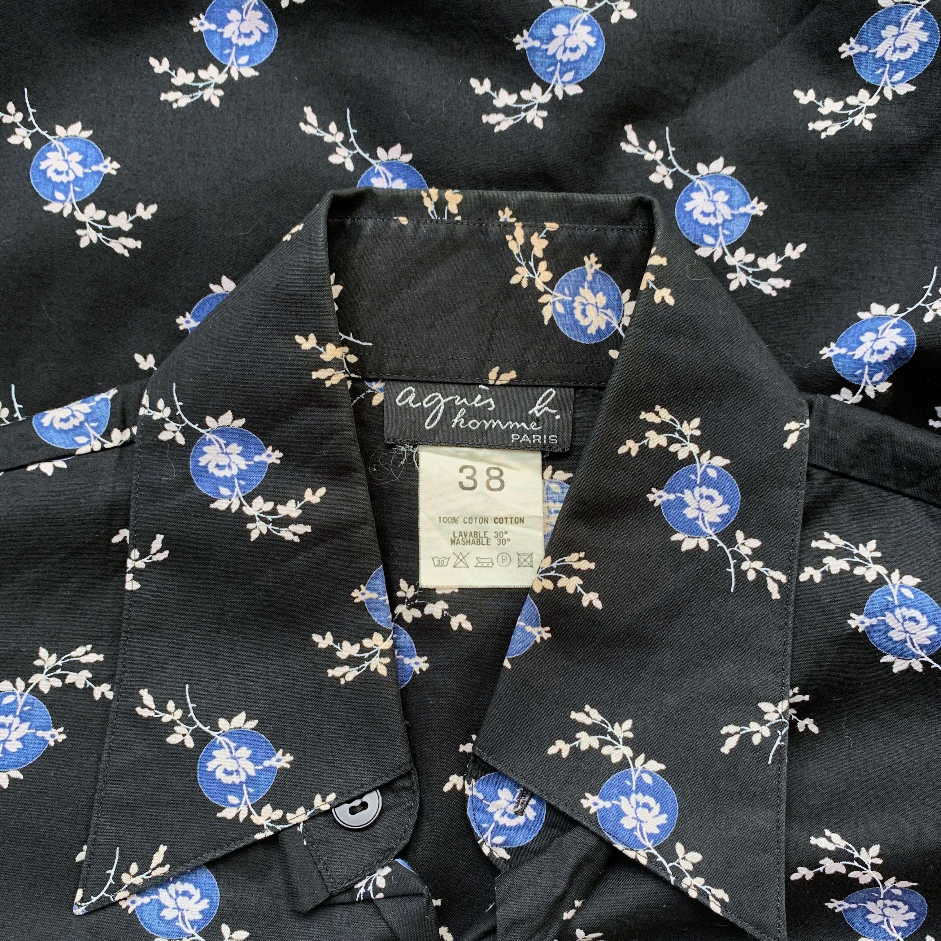 agnes b. Vintage Agnes B Homme Paris Made In Japan Floral Shirt Size US M / EU 48-50 / 2 - 4 Thumbnail