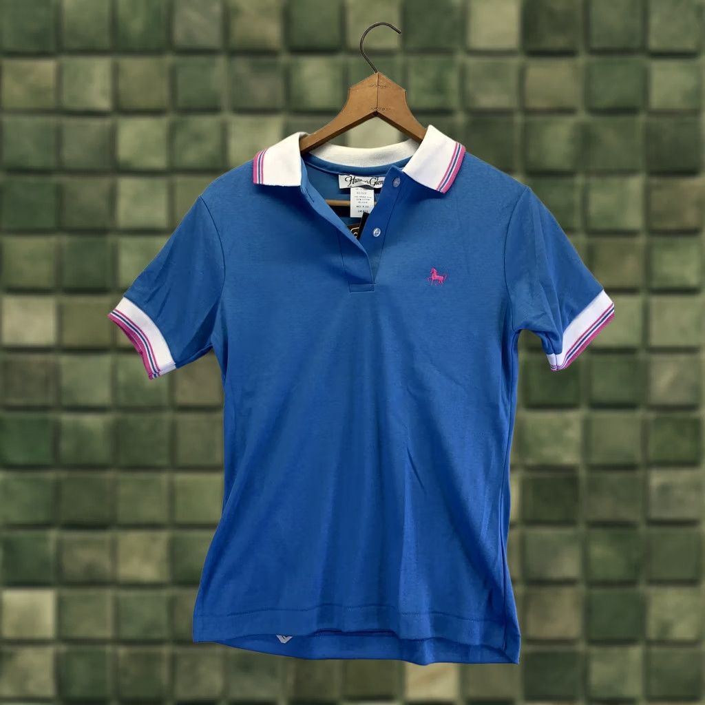 Vintage VINTAGE Hunters Glen Womens Polo Short Size S Blue/Pink/NWT 1990s Cotton T-Shirt Sportswear/Beach Blue Womens Size 28" / US 6 / IT 42 - 1 Thumbnail