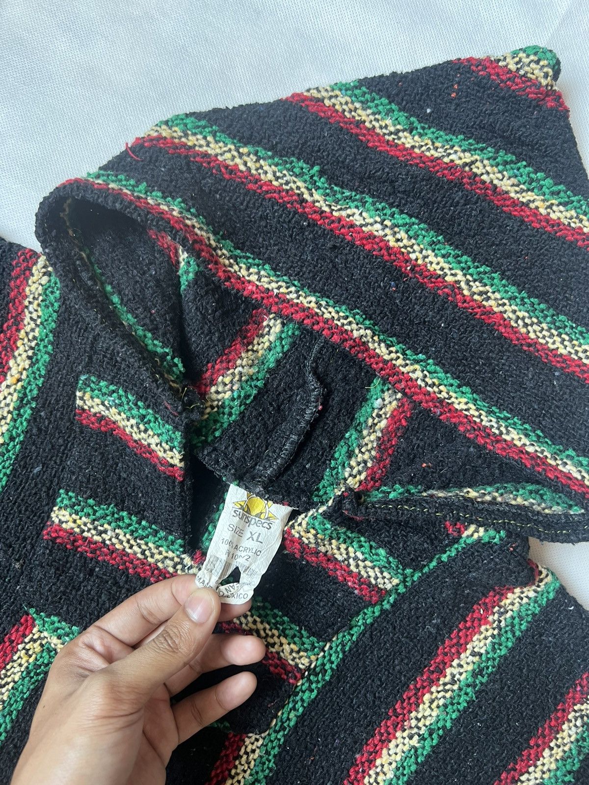 Mexican Threads Rare Sunspecs Rasta Mexican Baja Knit Hoodie Pullover Size US XL / EU 56 / 4 - 7 Thumbnail
