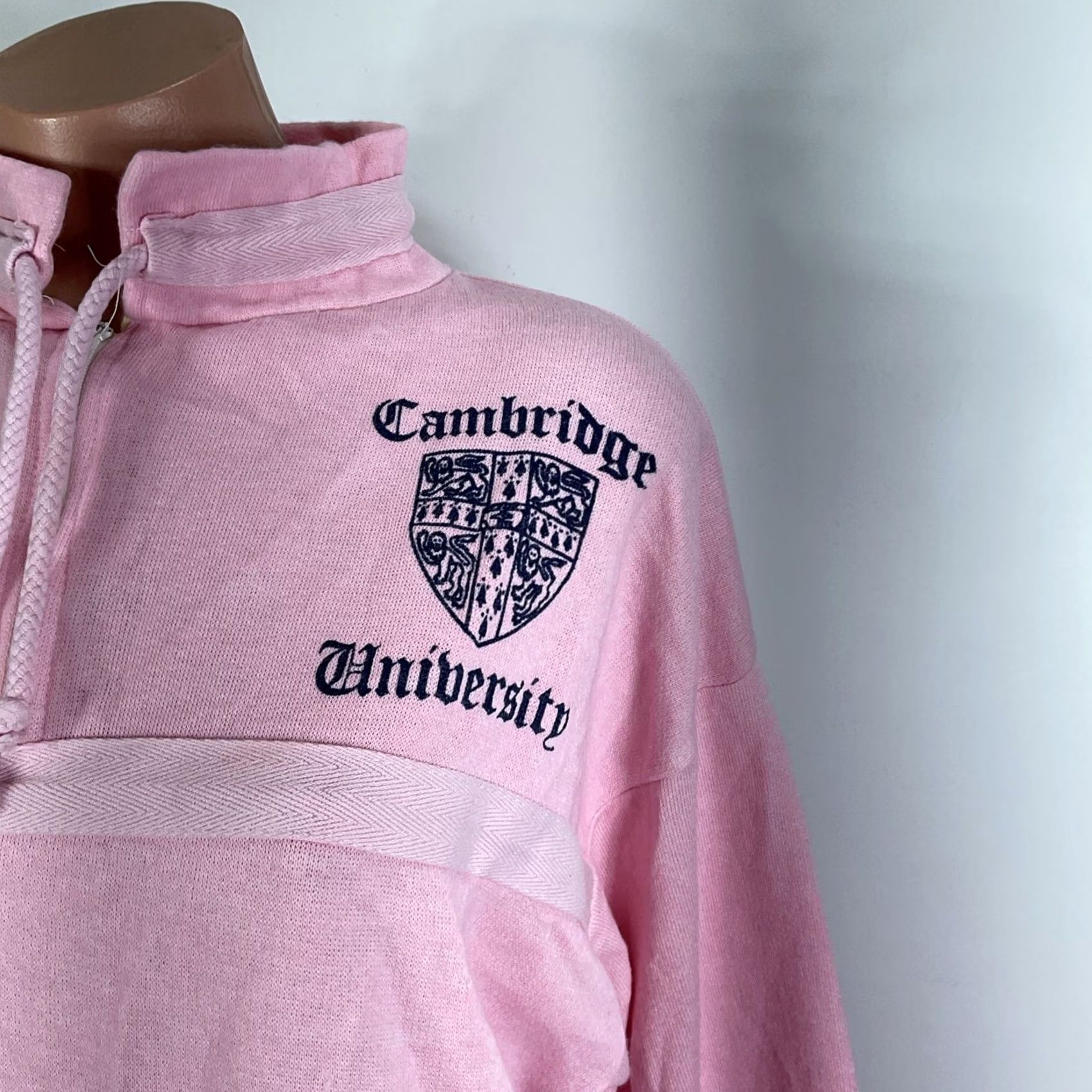 Pinko VINTAGE Cambridge University Collegiate Sweatshirt Shirt Womens L Pink Zip Size L / US 10 / IT 46 - 3 Thumbnail