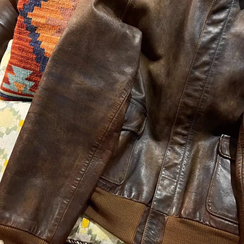 RRL Ralph Lauren RRL Ralph Lauren A2 flight jacket leather jacket Size US S / EU 44-46 / 1 - 7 Thumbnail