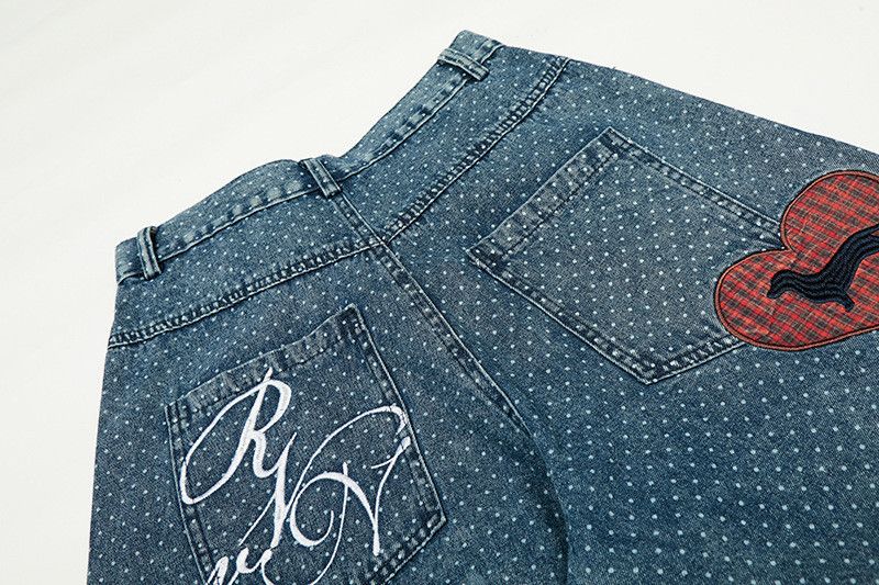 Japanese Brand American retro Vibe polka dot curved jeans for men Size US 32 / EU 48 - 4 Thumbnail