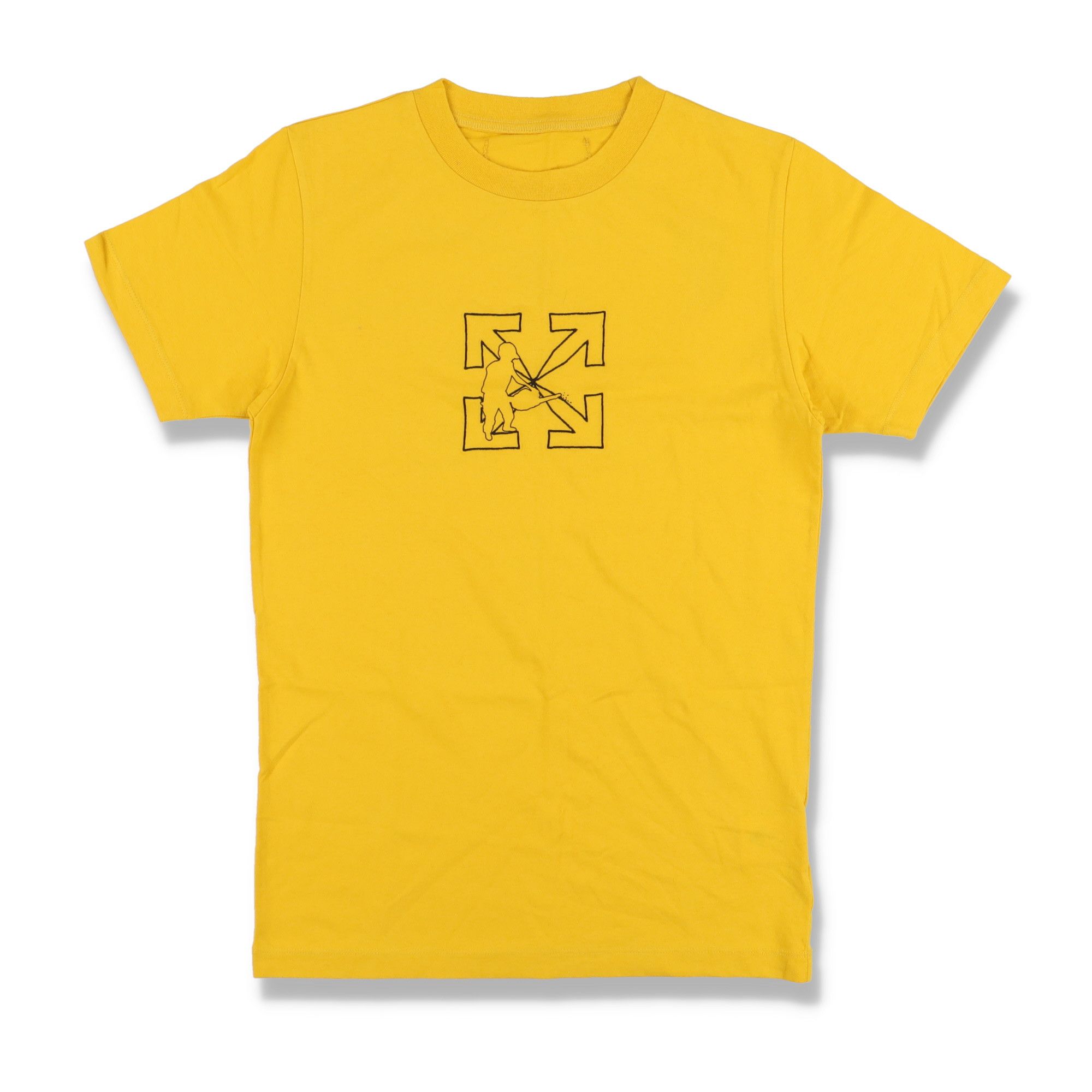 Off-White Yellow Logo Arrow Workers T-shirt Size US S / EU 44-46 / 1 - 5 Thumbnail