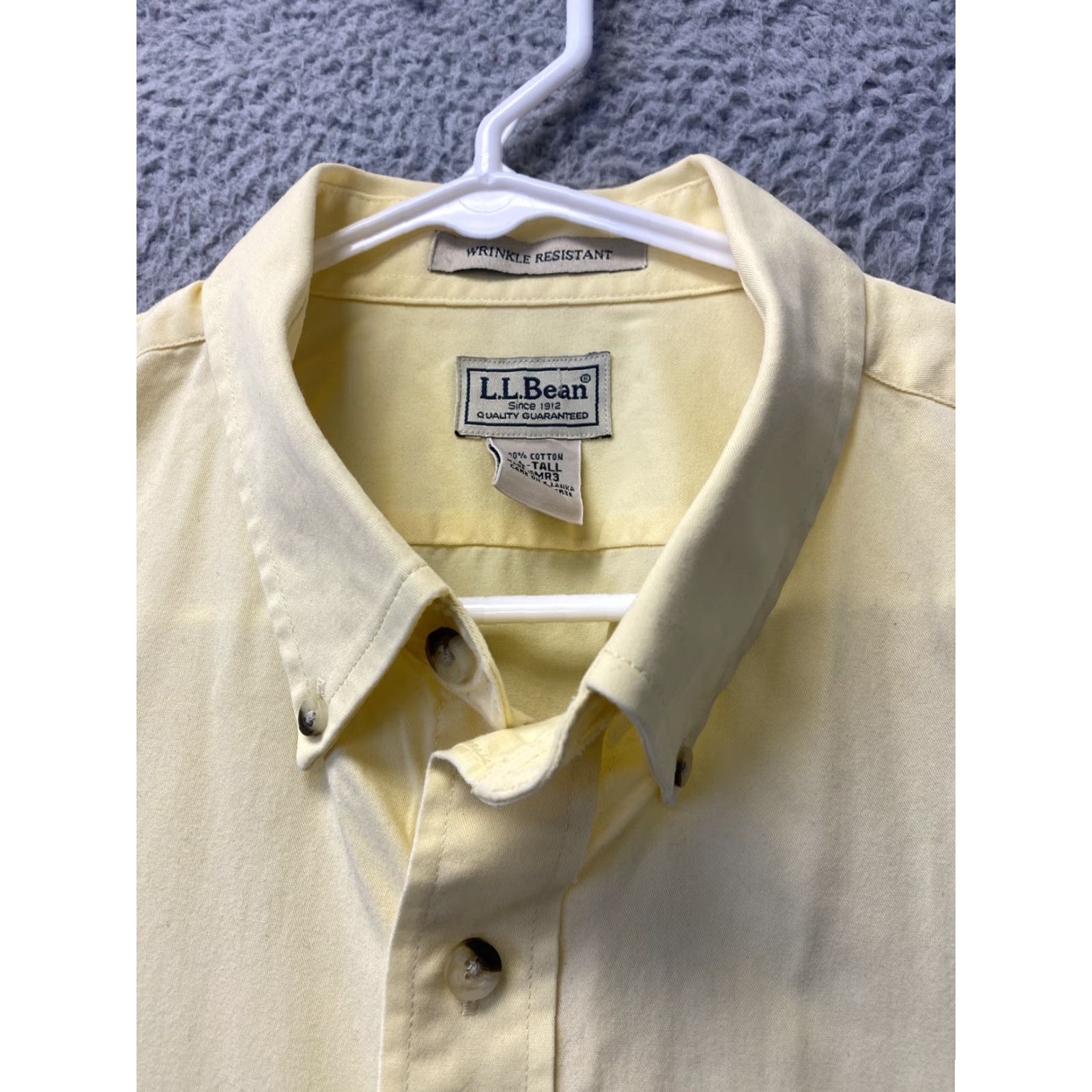 Vintage L.L. Bean Vintage Button-Up Shirt Men's XLT Yellow Solid Long Sleeve Casual Outdoor Size US XL / EU 56 / 4 - 3 Thumbnail