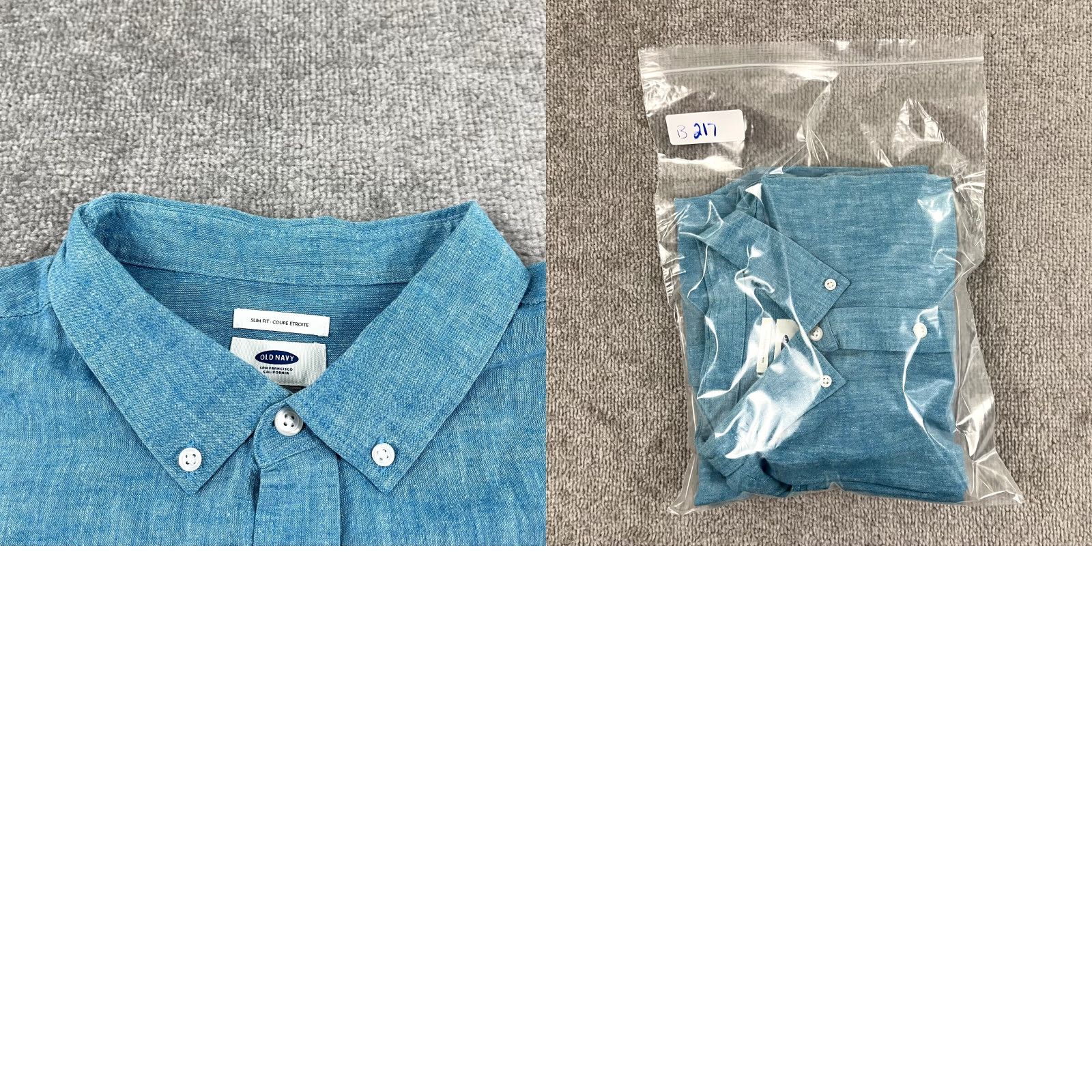 Old Navy OLD NAVY Shirt Mens XL Slim Blue Linen Blend Button-Down Long Sleeve Preppy L/S Size US XL / EU 56 / 4 - 8 Thumbnail