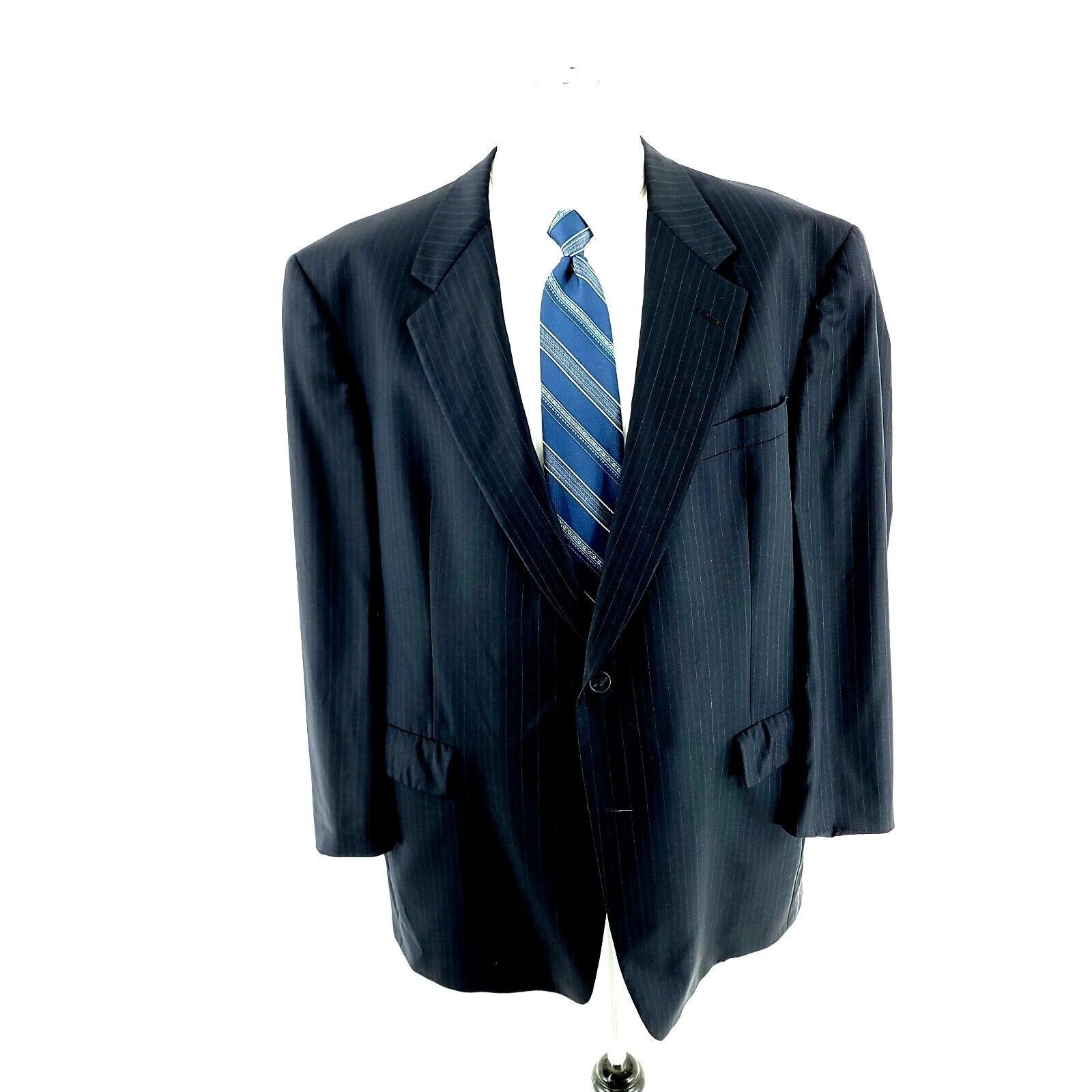 Hart Schaffner Marx DAMAGED Hart Schaffner Marx Gold Trumpeter Wool 2 Button Jac Size 46R - 3 Thumbnail