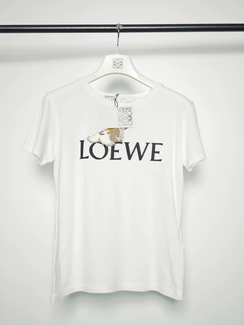 loewe white short sleeve t-shirt with logo - dmc